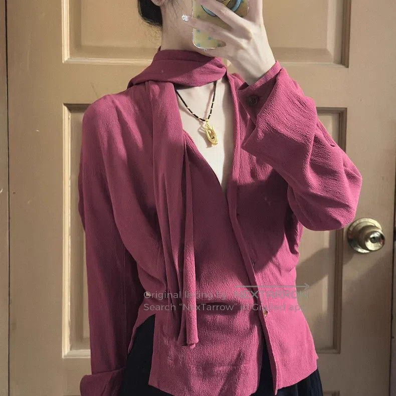 Vivienne Westwood Fuchsia Artificial Silk Tie-Waist Ruffle