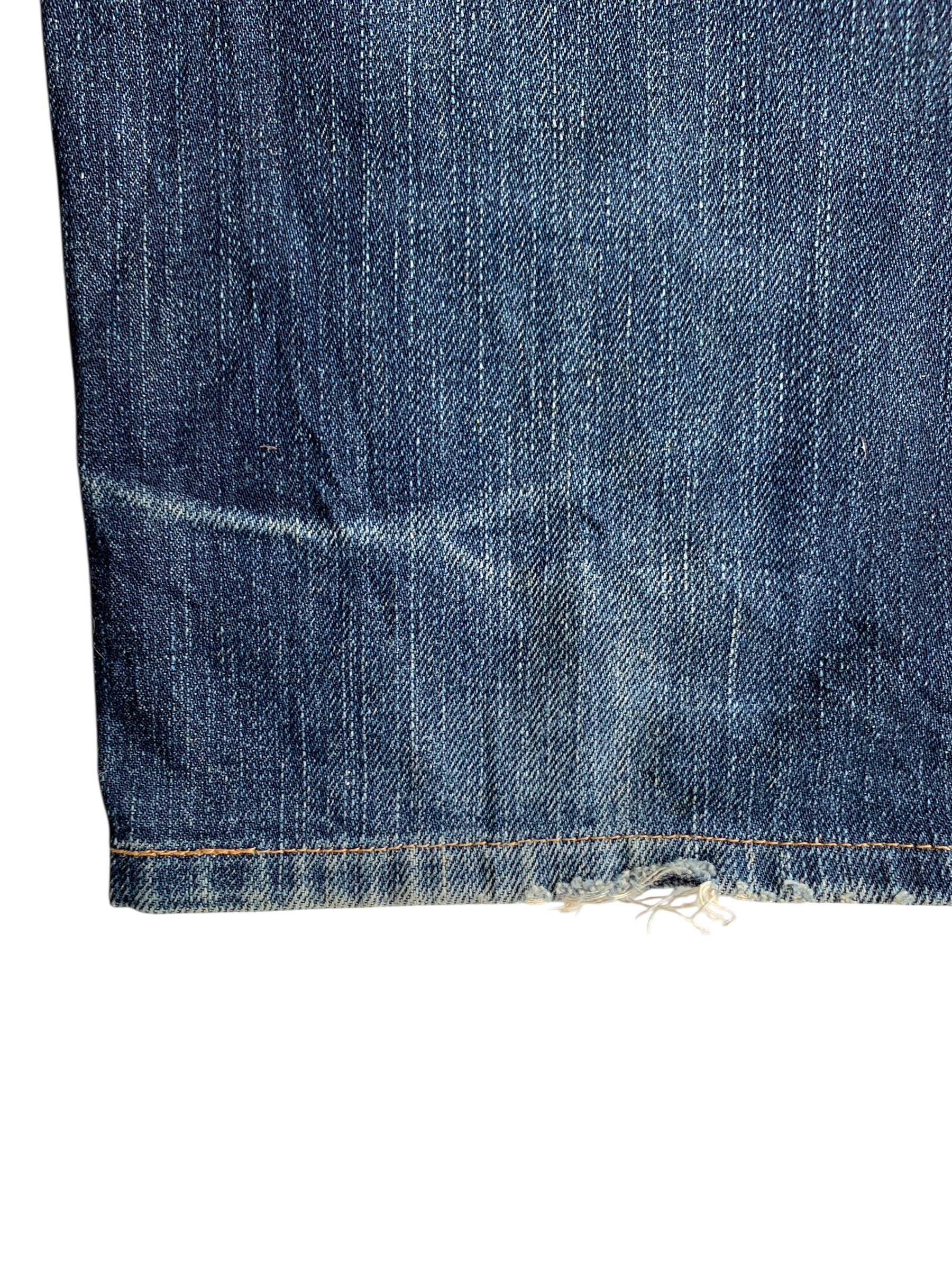 Kapital EDWIN SELVEDGE 505zx FADED &RUSTY DISTRESSED DENIM Size US 33 - 19 Thumbnail