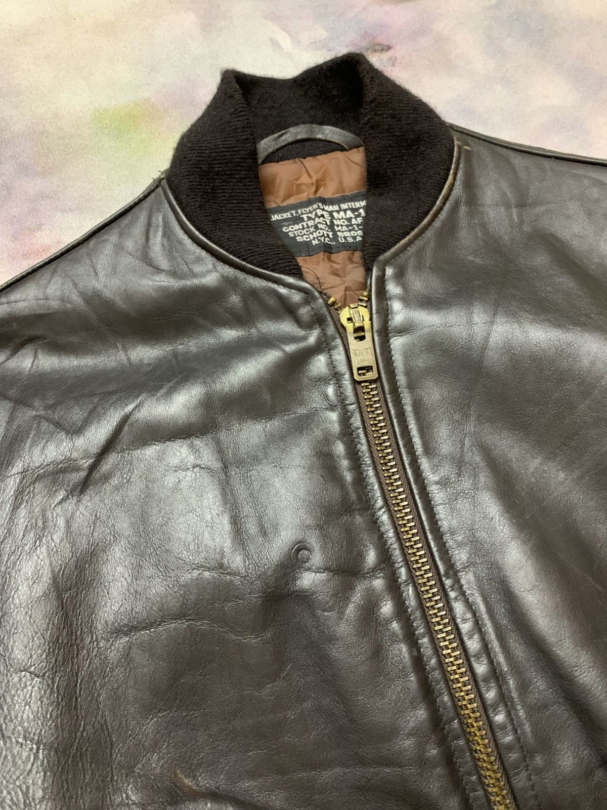 Schott Archive 40s SCHOTT MA-1 Leather Jacket Size US M / EU 48-50 / 2 - 4 Thumbnail