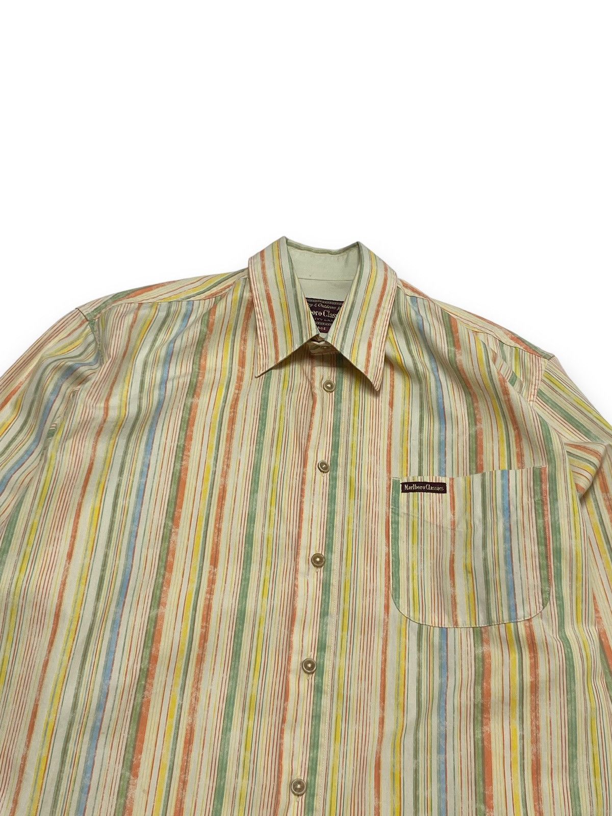Marlboro Classics 90s Vintage MARLBORO CLASSICS Striped Multicolour Button Up Size US XL / EU 56 / 4 - 2 Thumbnail