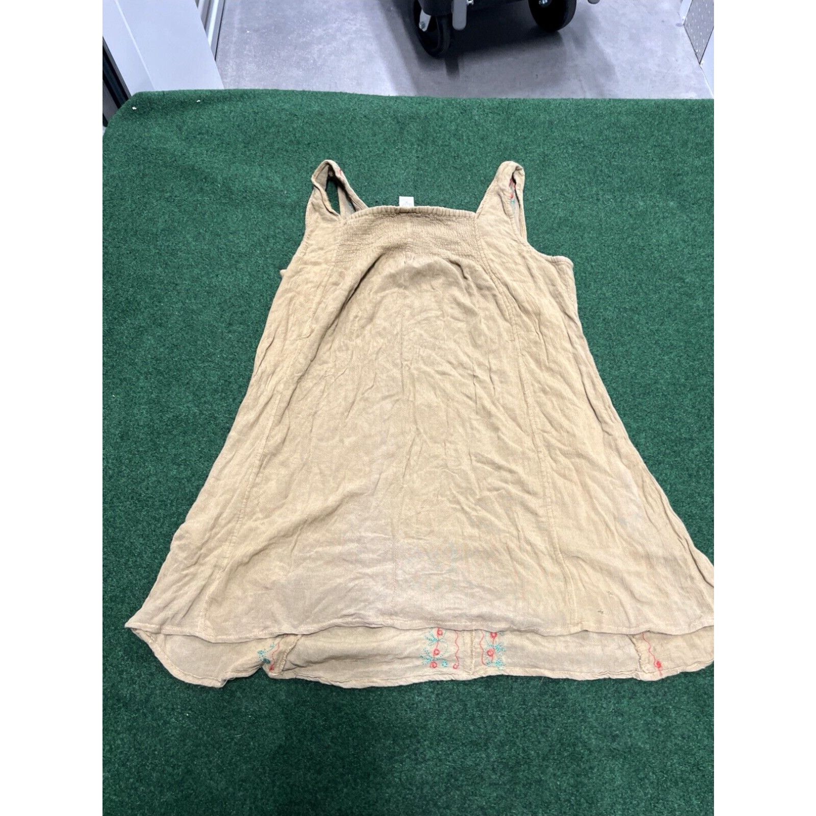 Vintage JUST CRUISING Boho Dress Womens Tan Flowers Beach Free Size Size ONE SIZE - 6 Thumbnail