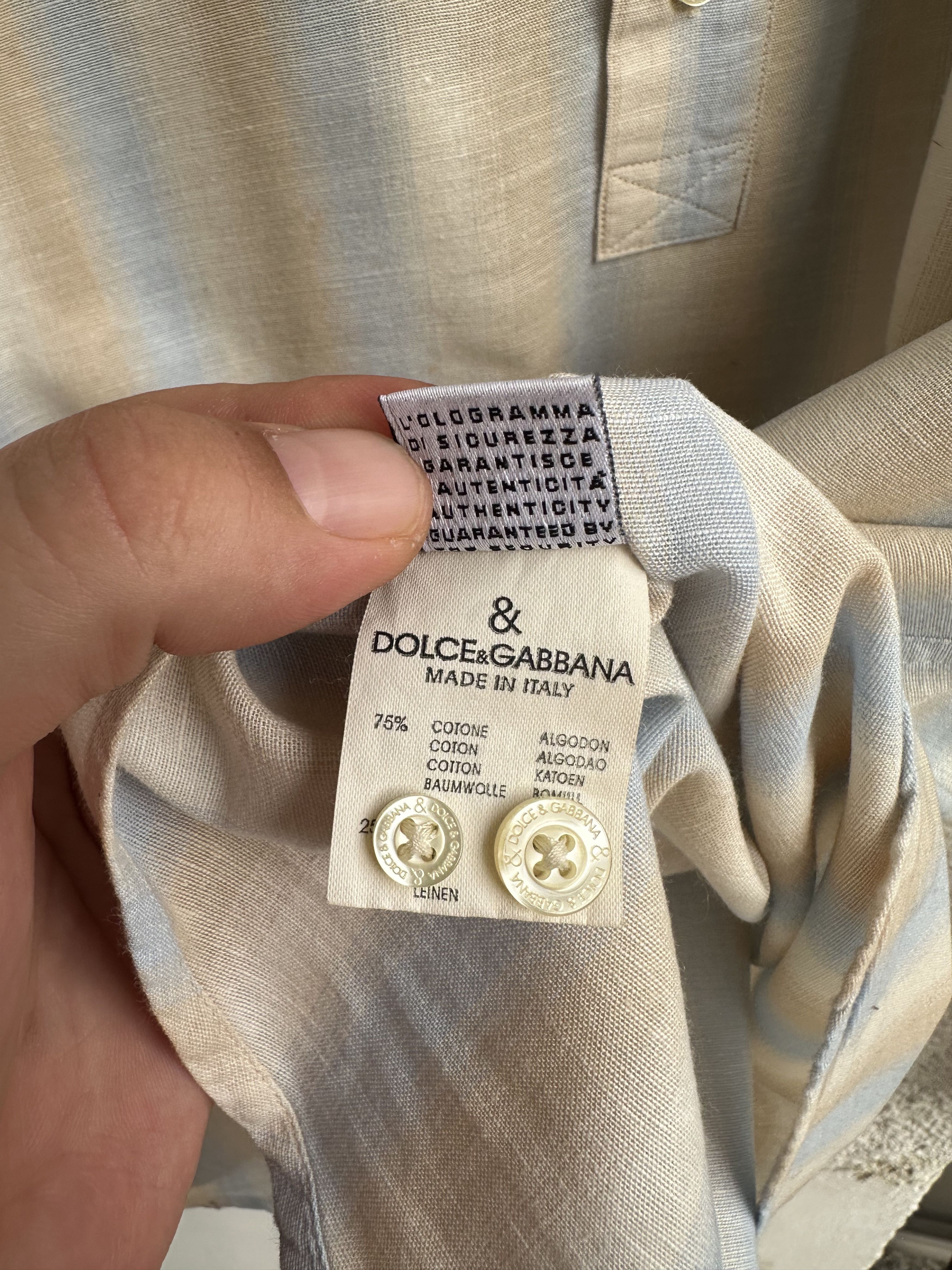 Dolce & Gabbana striped half button shirt Size US M / EU 48-50 / 2 - 7 Thumbnail