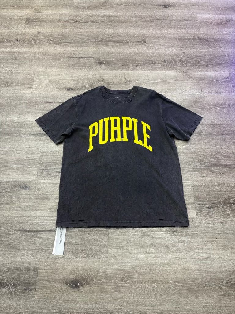 Purple Brand Purple "Heavy Jersey" Tee (BLACK/YELLOW) Size US L / EU 52-54 / 3 - 1 Thumbnail