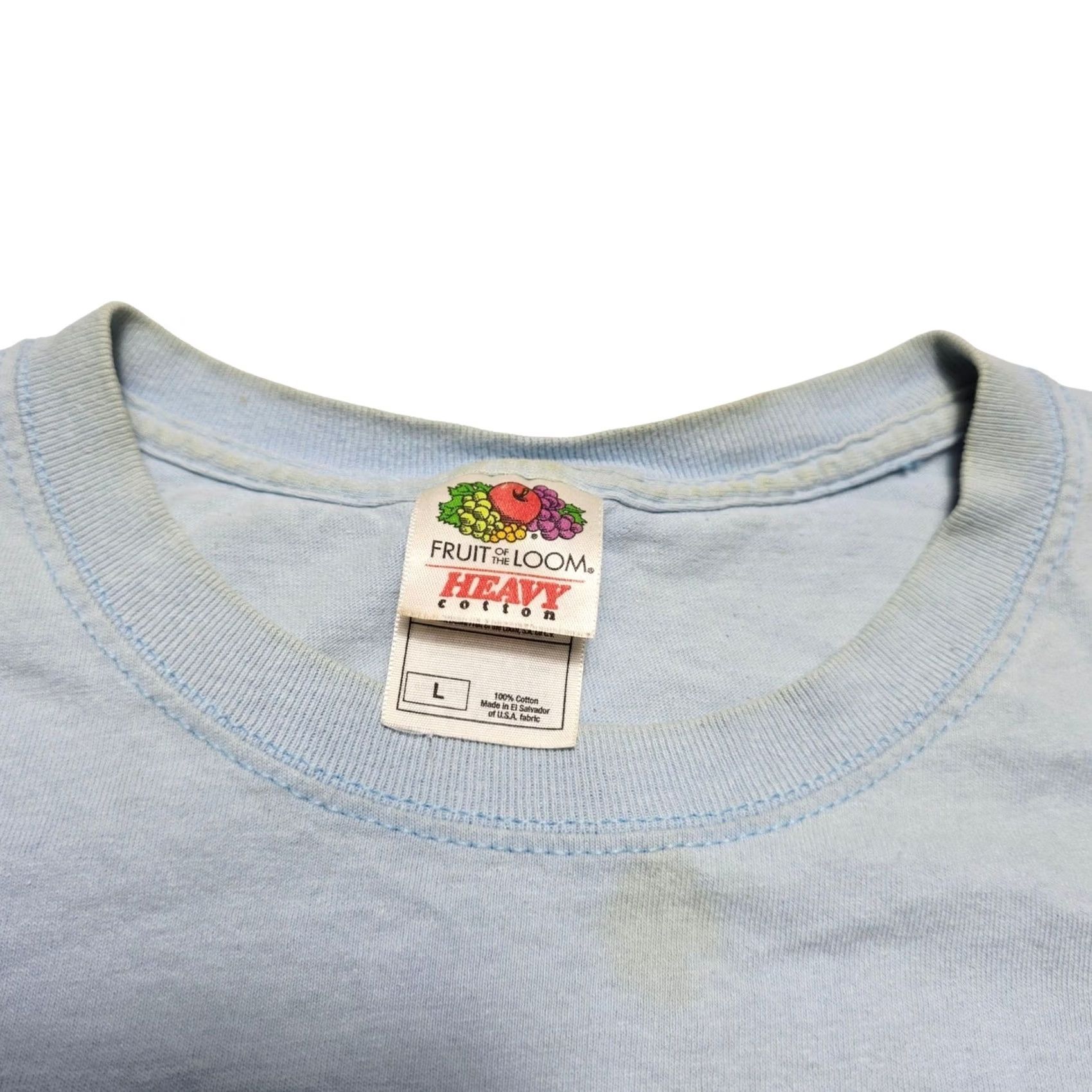 Gildan Subway Scrabble Promo Staff T-Shirt Men Large Distressed Two-Sided Logo Solid Crew Neck Short Sleeve Blue Size US L / EU 52-54 / 3 - 3 Thumbnail