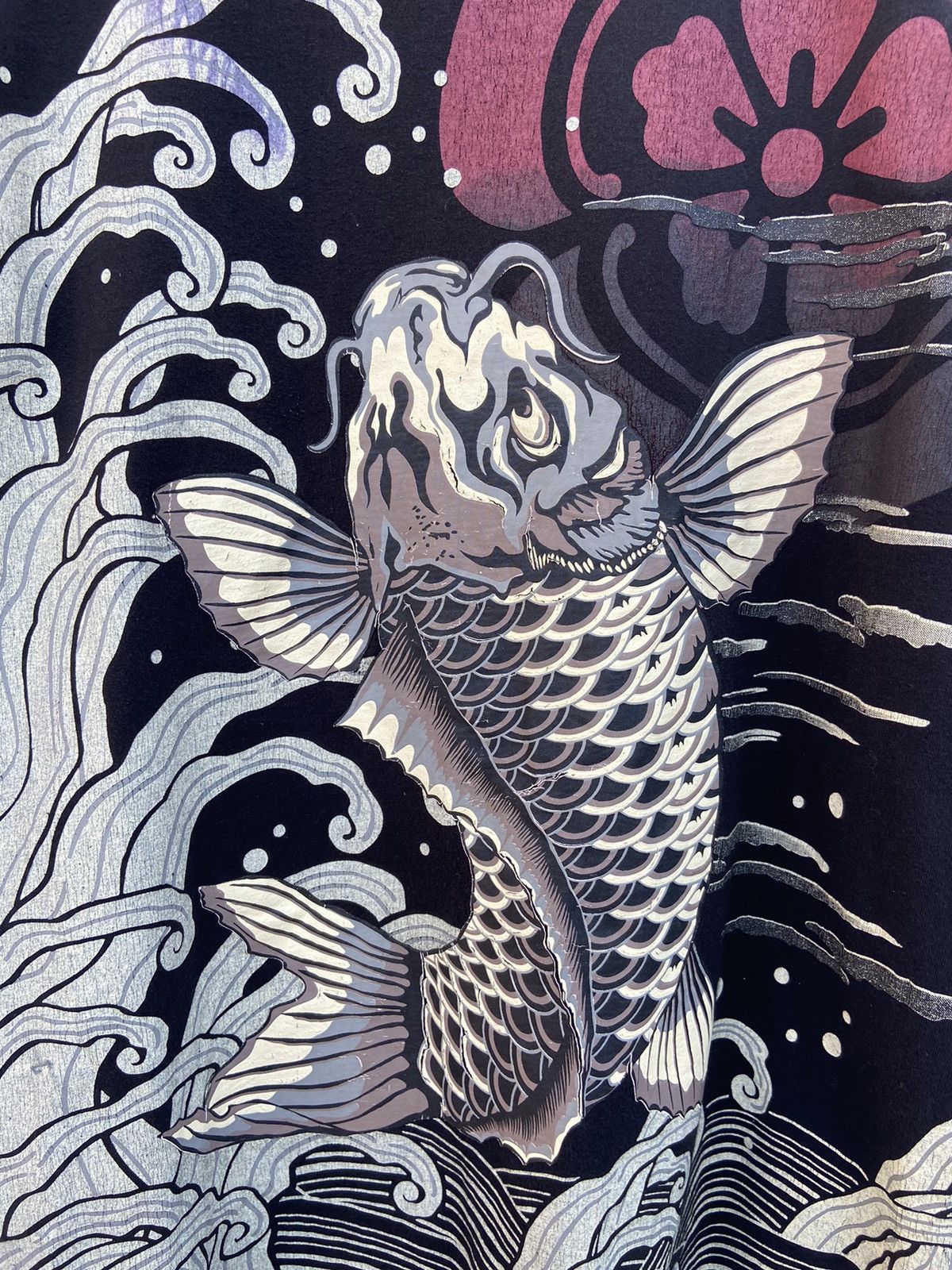 If Six Was Nine 🔥 Japanese Sukajan t shirt Fish Koi Hysteric Glamour Size US XL / EU 56 / 4 - 3 Thumbnail