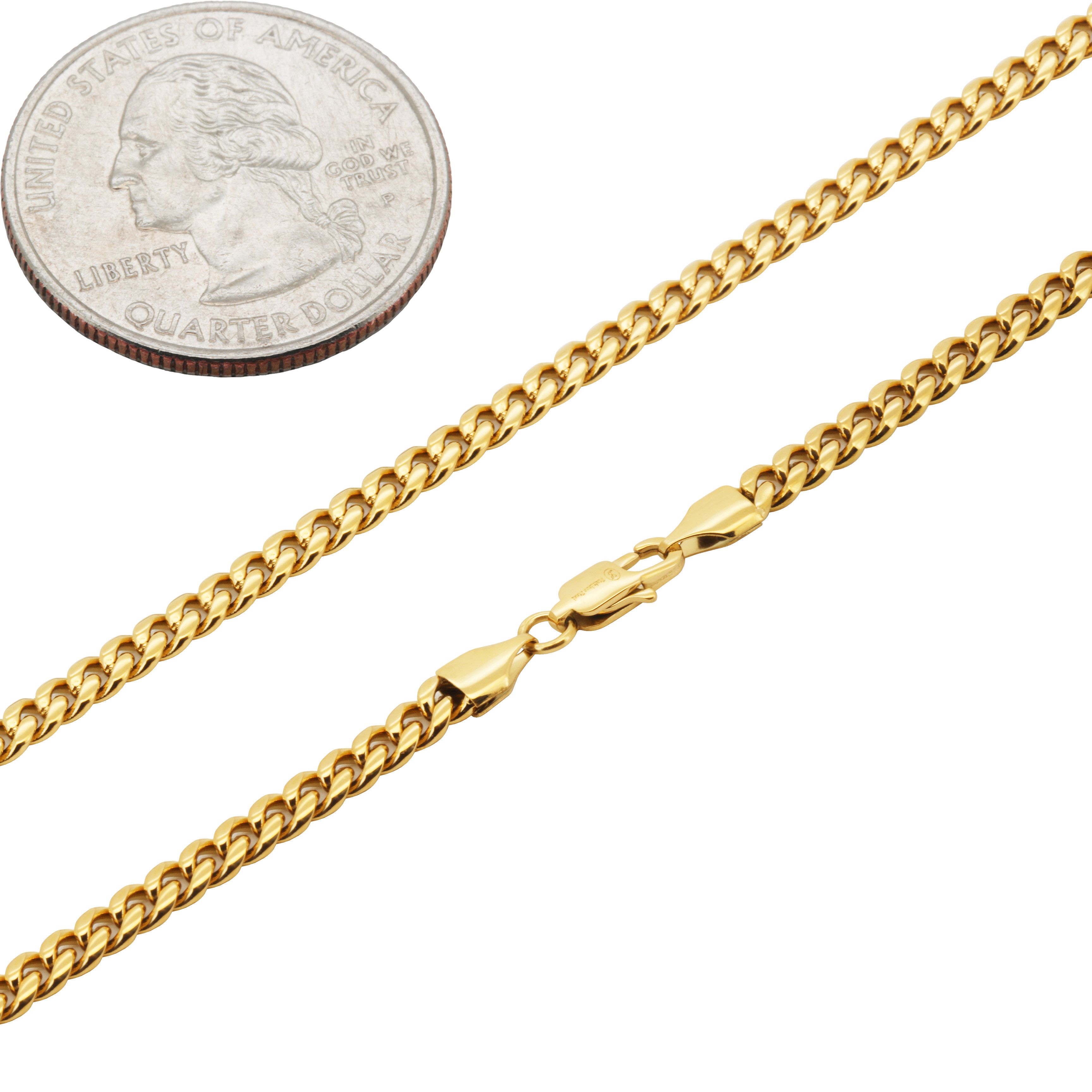 Other 316L SS 18k GP 3mm Miami Cuban Link Bracelet 7.5" Size ONE SIZE - 1 Preview