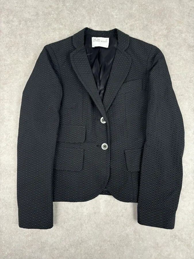 Alexander McQueen 2000s Alexander McQueen Black Wool Studded Blazer Size S / US 4 / IT 40 - 1 Thumbnail