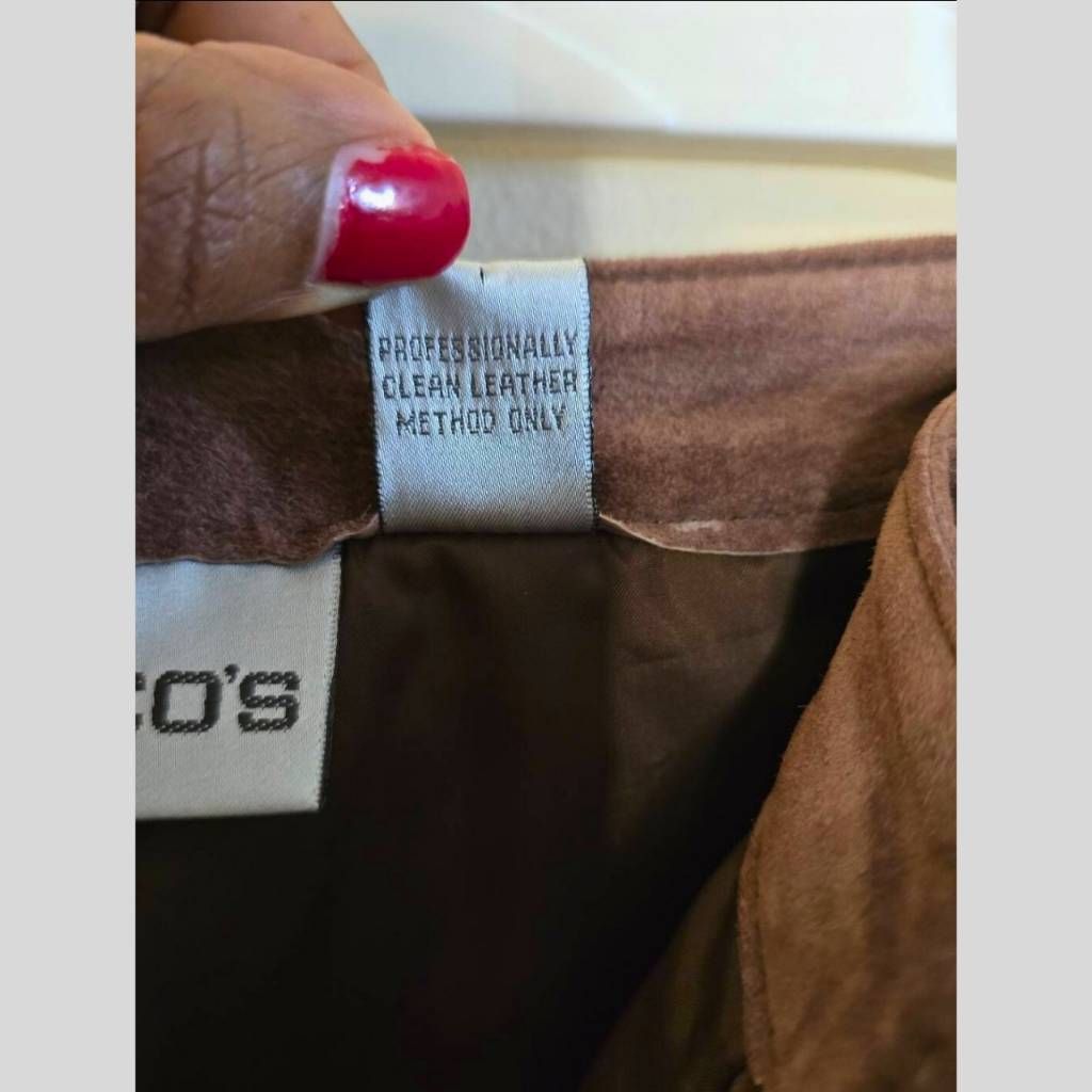 Chicos CHICO'S Brown Leather Pants Size 15 Straight Leg Mid Rise Ge Size 36" / US 14 / IT 50 - 4 Thumbnail