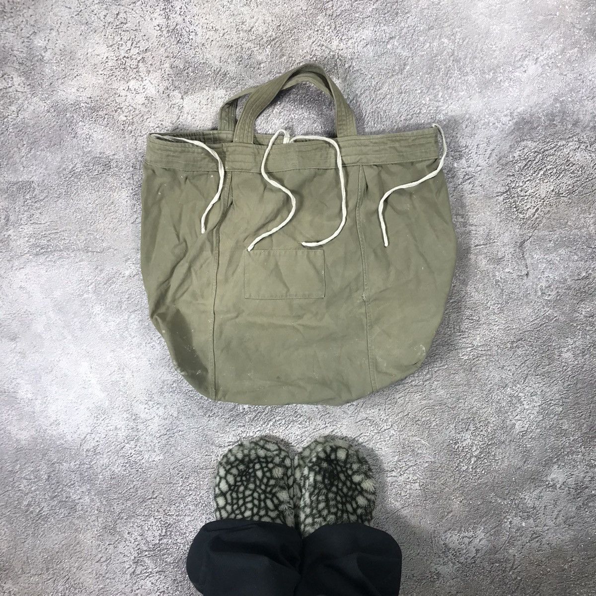Vintage Vintage Y2K Baggy Drawstring Tote Bag Streetwear Faded OS Size ONE SIZE - 1 Thumbnail