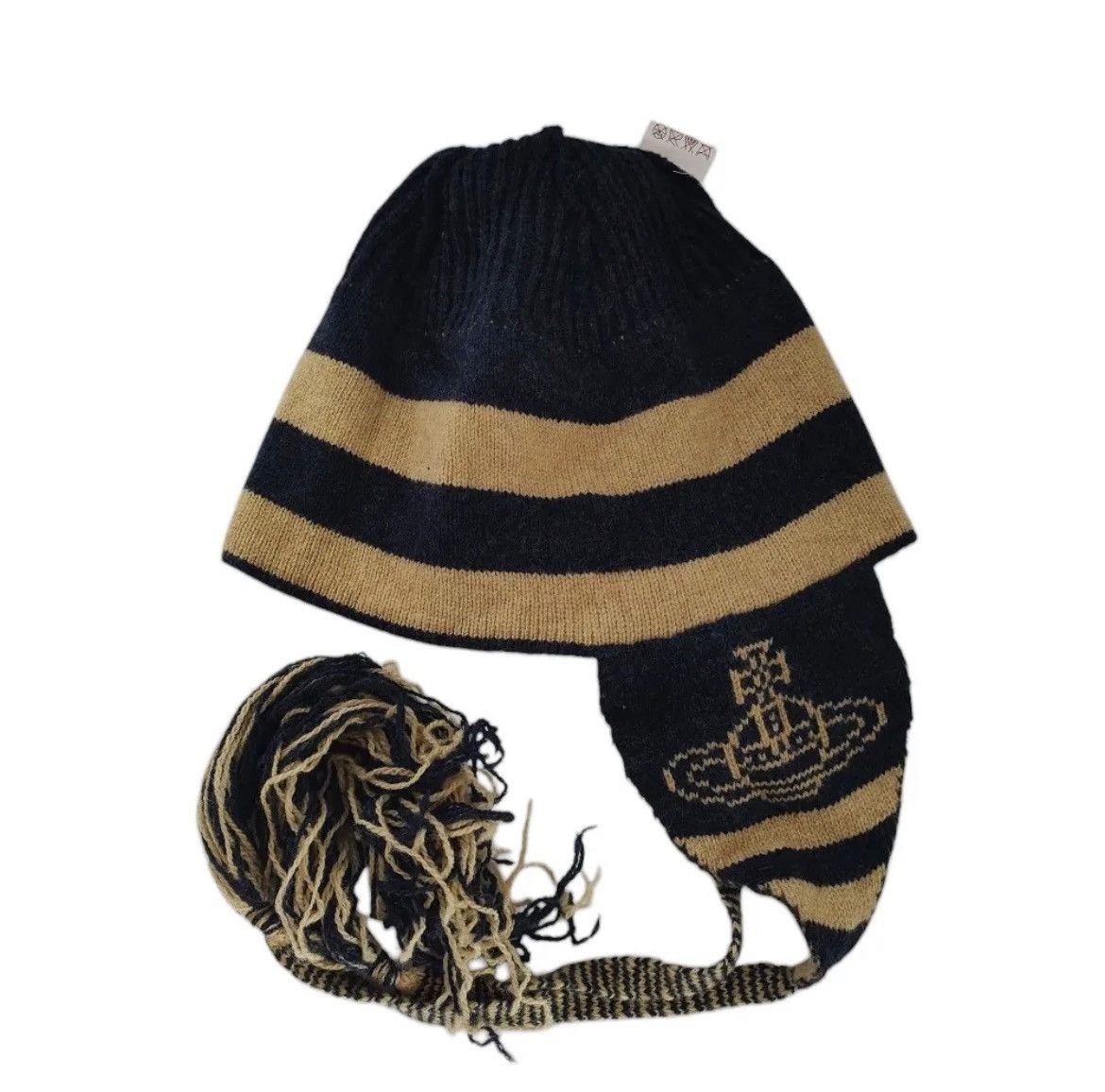 Vivienne Westwood ORB ear flap beanie hat Y2K punk