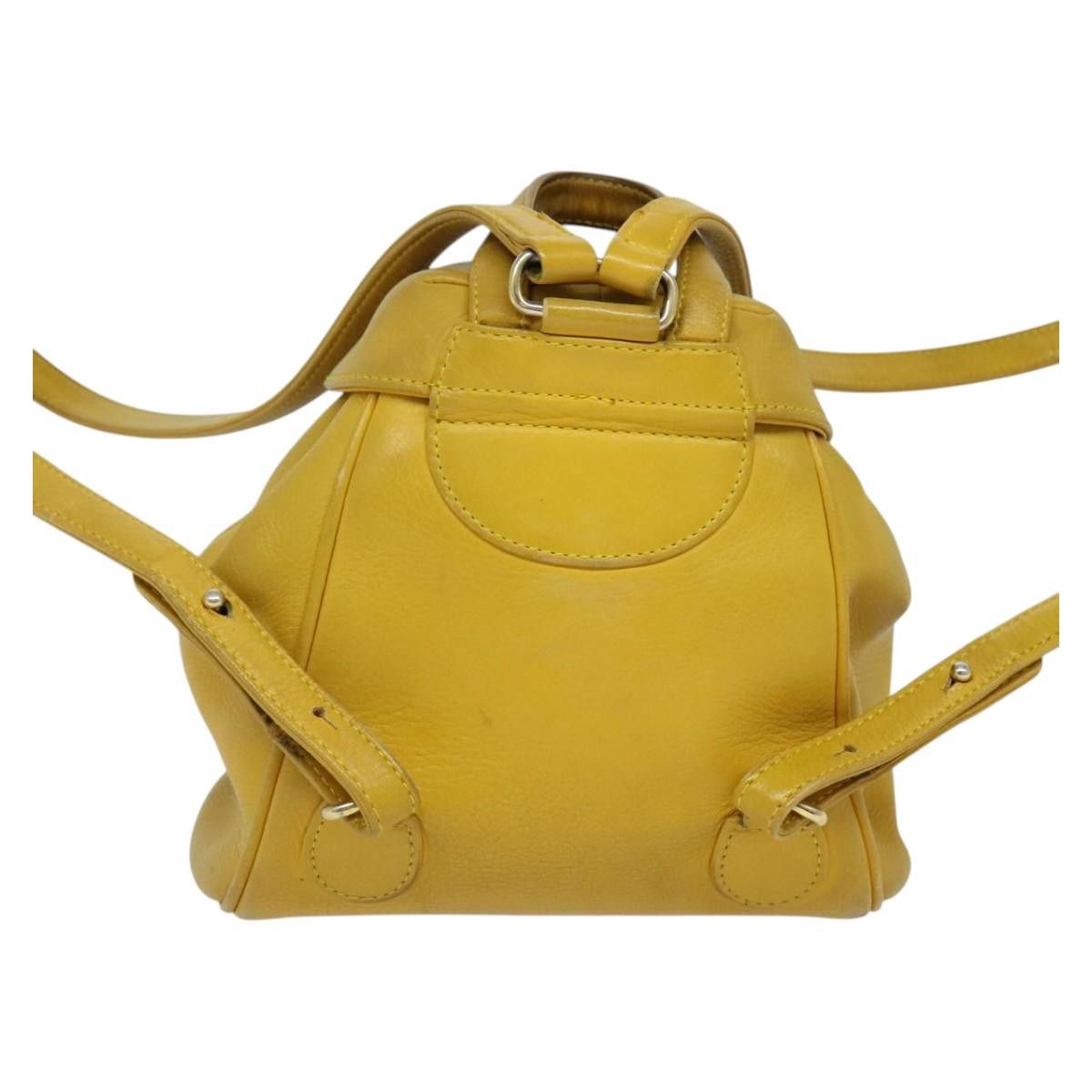 Dior DIOR Backpack Leather Gold Yellow Size ONE SIZE - 3 Thumbnail