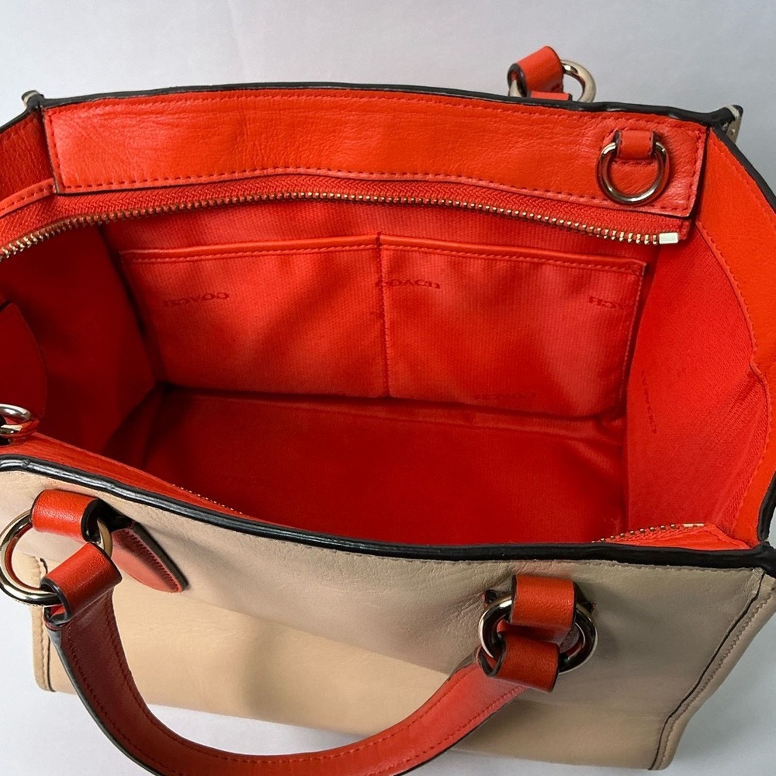 Coach Coach Mini Crosby Carryall 2 Tone Apricot/Coral Leather Size ONE SIZE - 13 Thumbnail