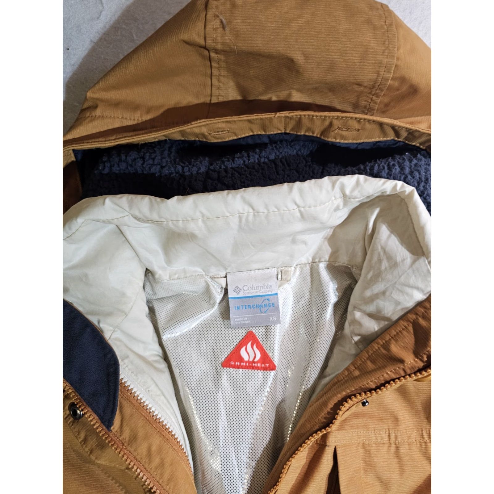 Vintage Columbia Signature Interchange Omni-Heat 3-in-1 Long Parka Hooded Womens XS Jacket Brown Size XS / US 0-2 / IT 36-38 - 3 Thumbnail