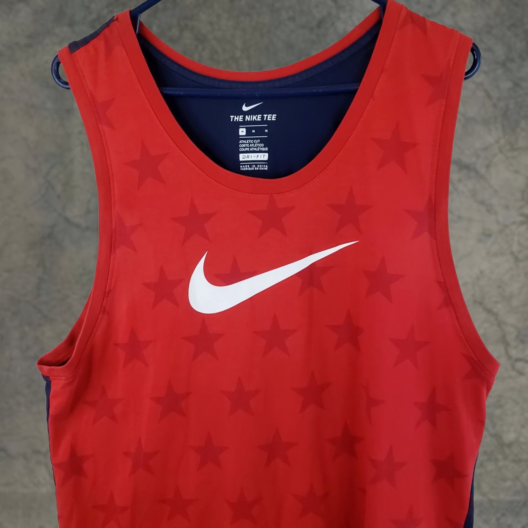Nike Nike Dri-FIT Tank Top Sleeveless Crew Neck Men's M Red Navy USA Athletic Jersey Team Performance Sports Shirt Size US M / EU 48-50 / 2 - 1 Thumbnail
