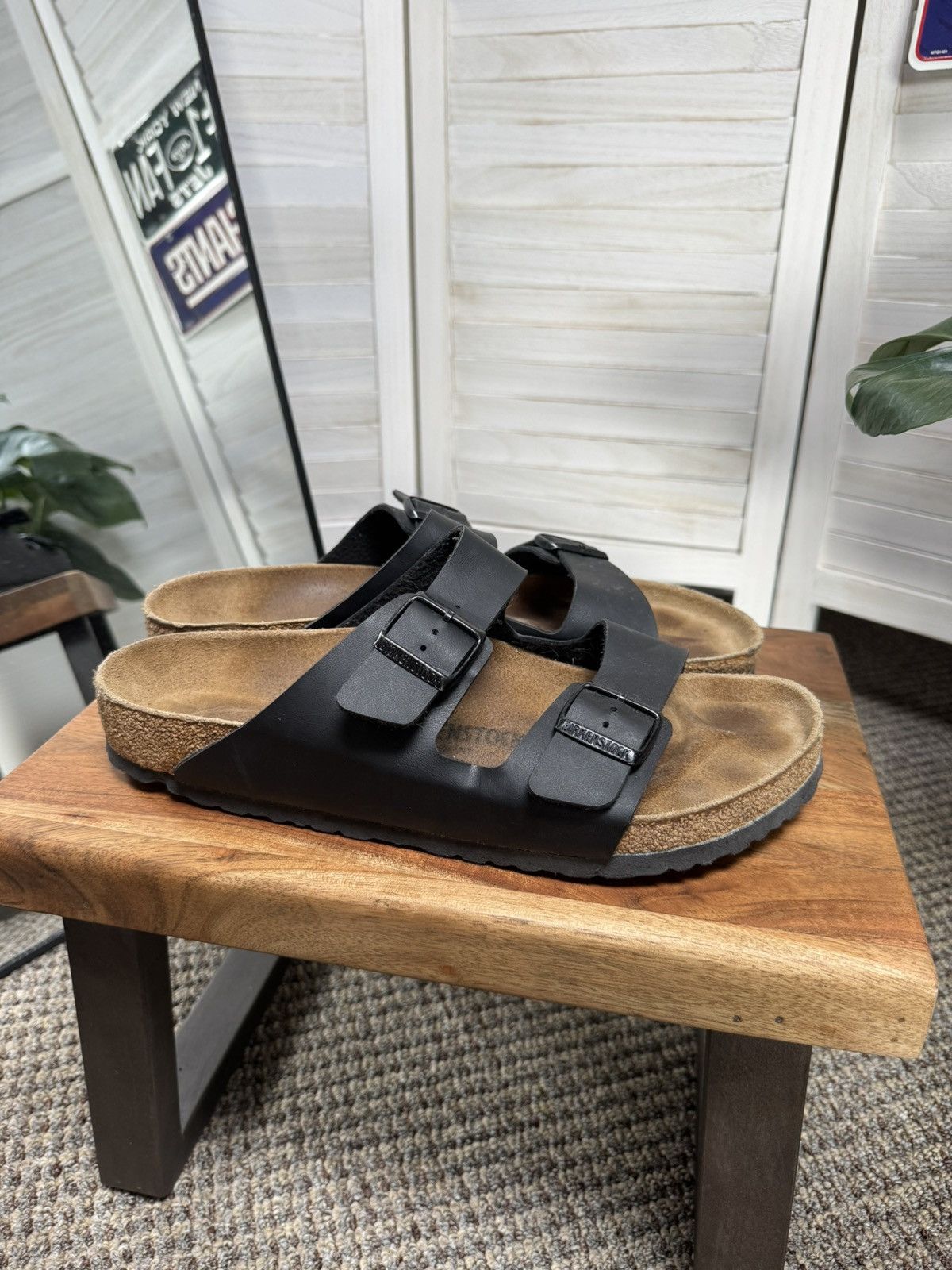 Birkenstock Men’s Leather Sandals Birkenstock Arizona Black Size:12 Size US 12 / EU 45 - 12 Thumbnail