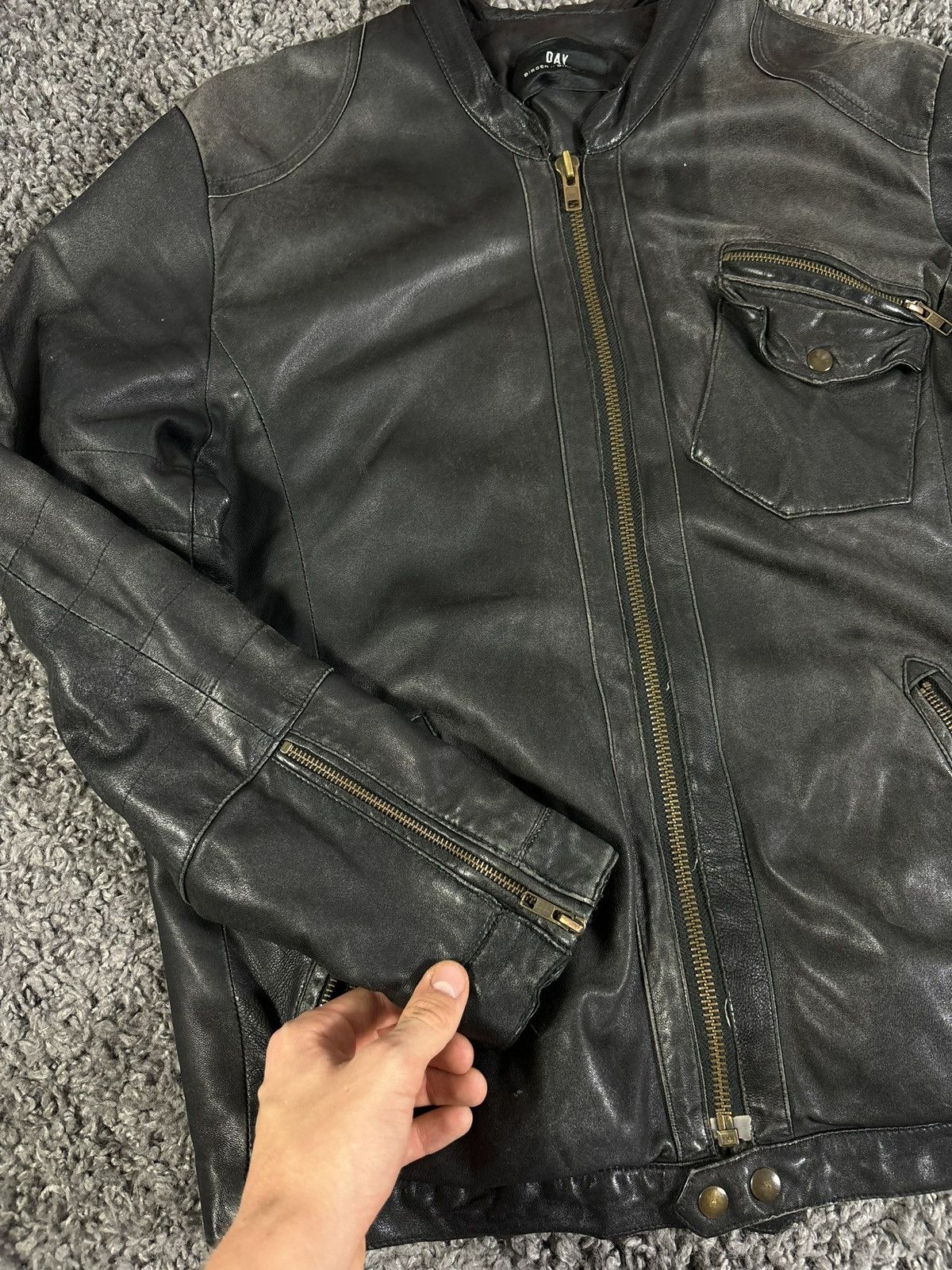 Vintage Vintage Real Leather Asymmetrical Motorcycle Jacket Black Size US L / EU 52-54 / 3 - 9 Thumbnail