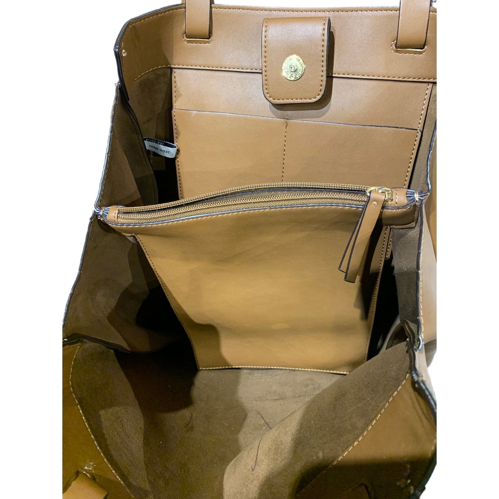 Nine West Nine West Upcycled Neck Tie Faux Leather Purse Handbag Tote Size ONE SIZE - 3 Thumbnail
