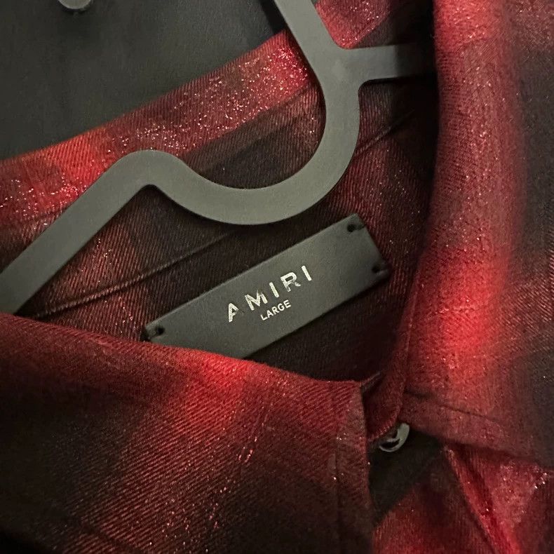 Amiri Amiri Black and red checkered glitter shirt Size US L / EU 52-54 / 3 - 3 Thumbnail