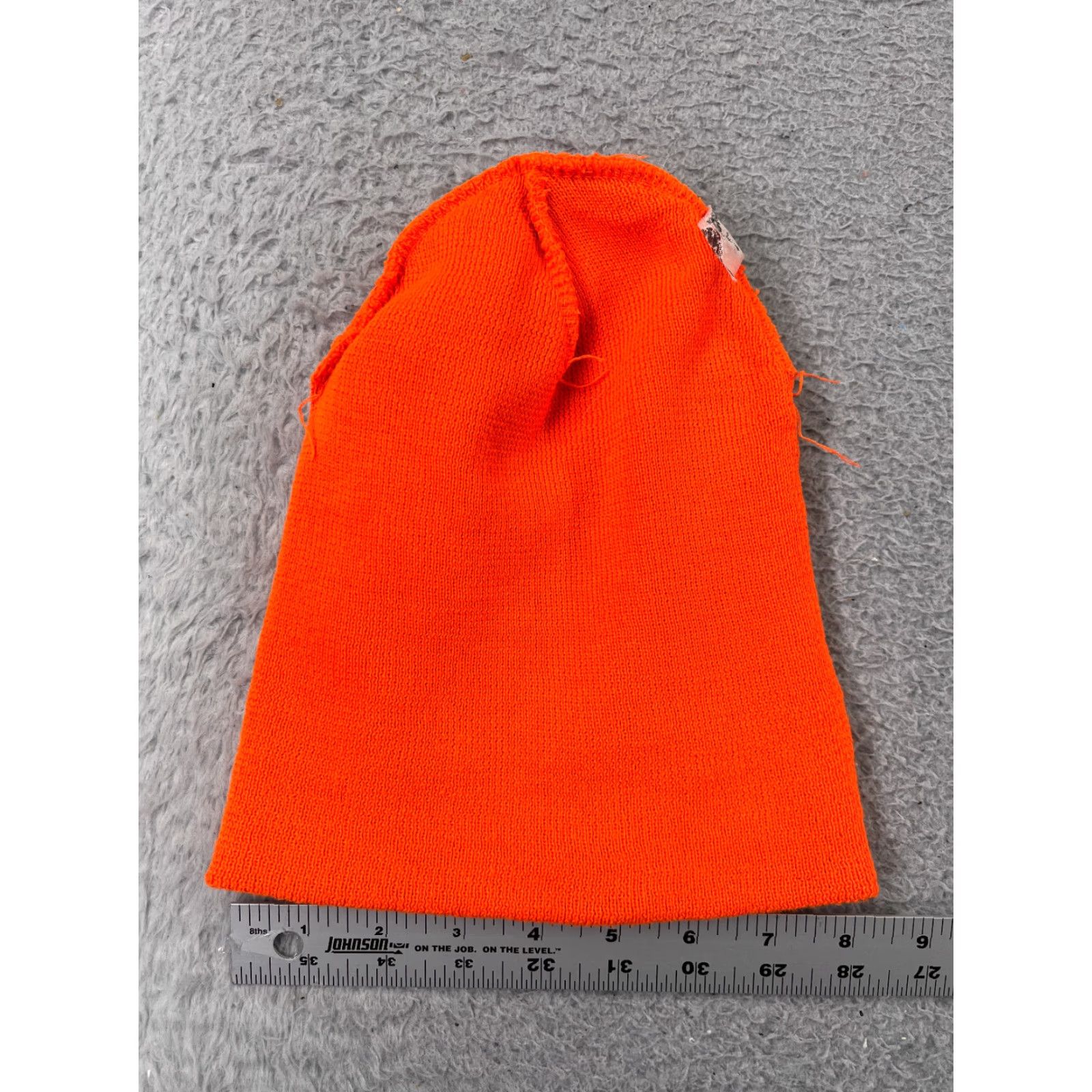 Vintage Beanie Toque Hat Adult Orange Knit Acrylic High Visibility Hunting Snow Winter Ski Mens Size ONE SIZE - 4 Thumbnail