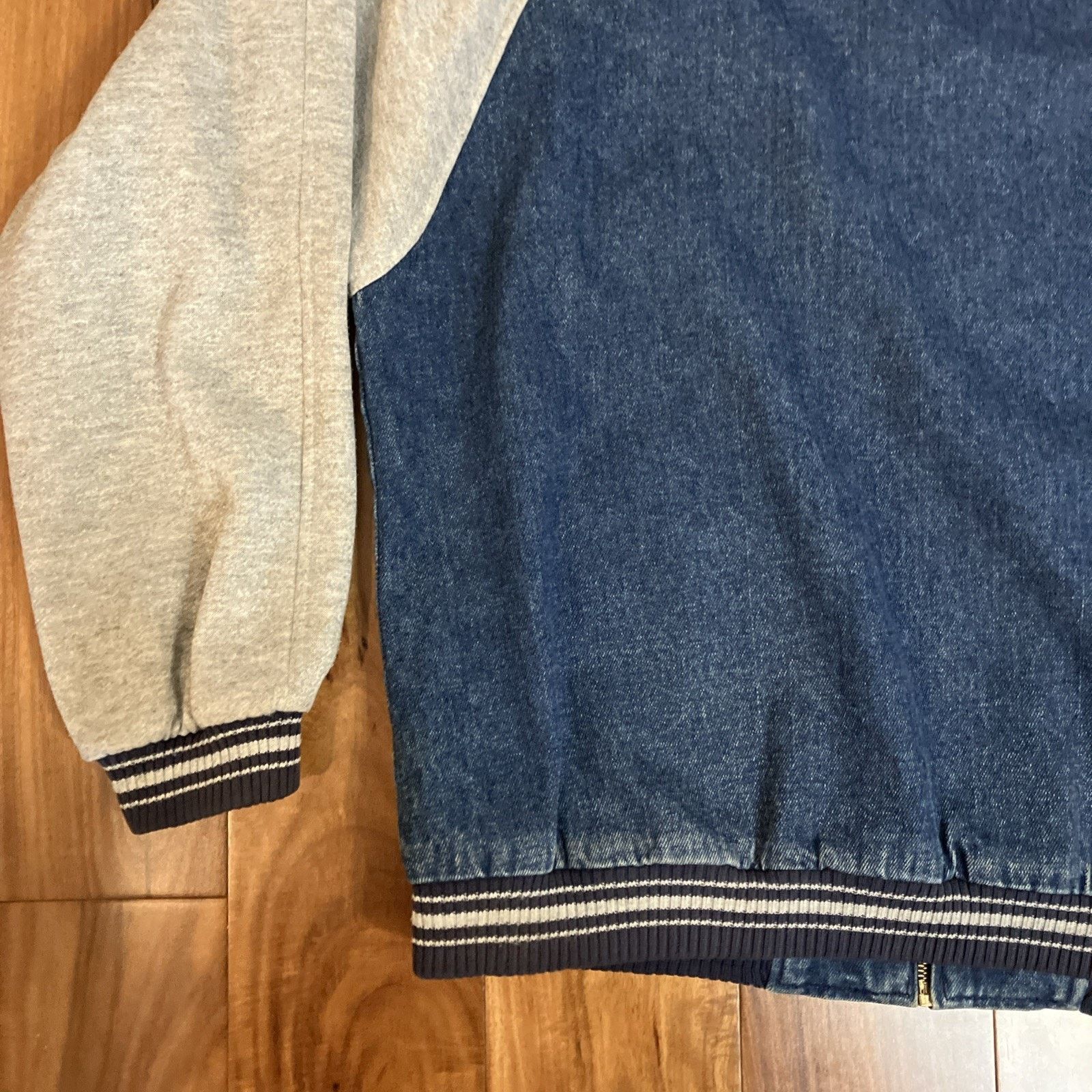 Starter Vtg Honors Sport Jacket Mens Medium Blue Varsity Denim Zip Size US M / EU 48-50 / 2 - 22 Thumbnail