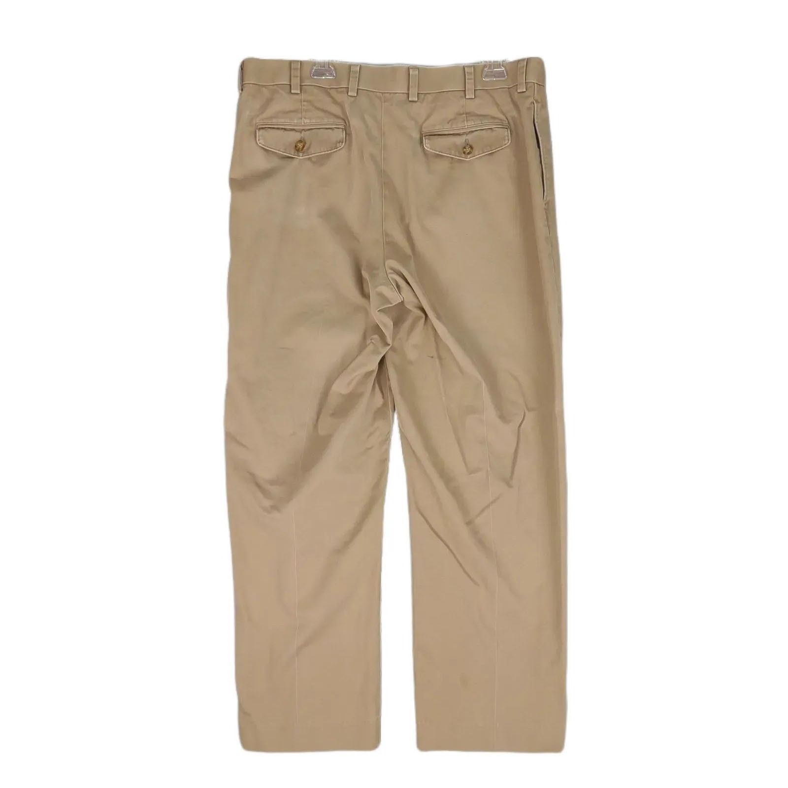 L.L. Bean LL Bean Classic Fit Men's 38x30 Flat Front Chino Tan Pants Size US 38 / EU 54 - 2 Thumbnail