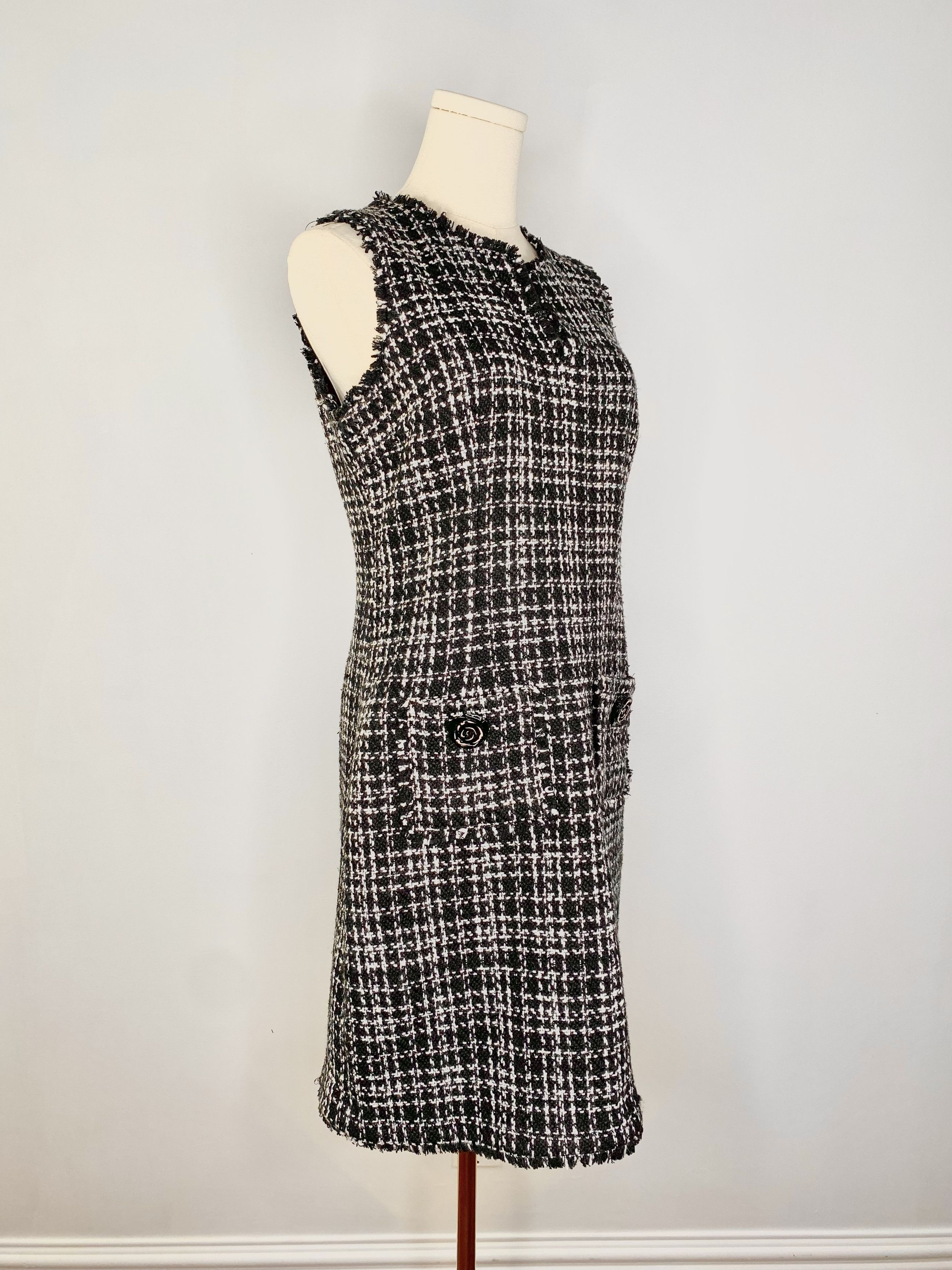 Karl Lagerfeld Karl Lagerfield - Black / White Tweed Gingham Dress Size M / US 6-8 / IT 42-44 - 5 Thumbnail