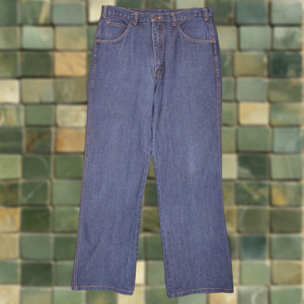 Levi's VINTAGE Levi's Jeans 70s Bootcut Mens 33x30.5 Blue Denim 1970s 70s Bootscut Jeans Mens Levi's Size 33 Size US 33 - 1 Thumbnail