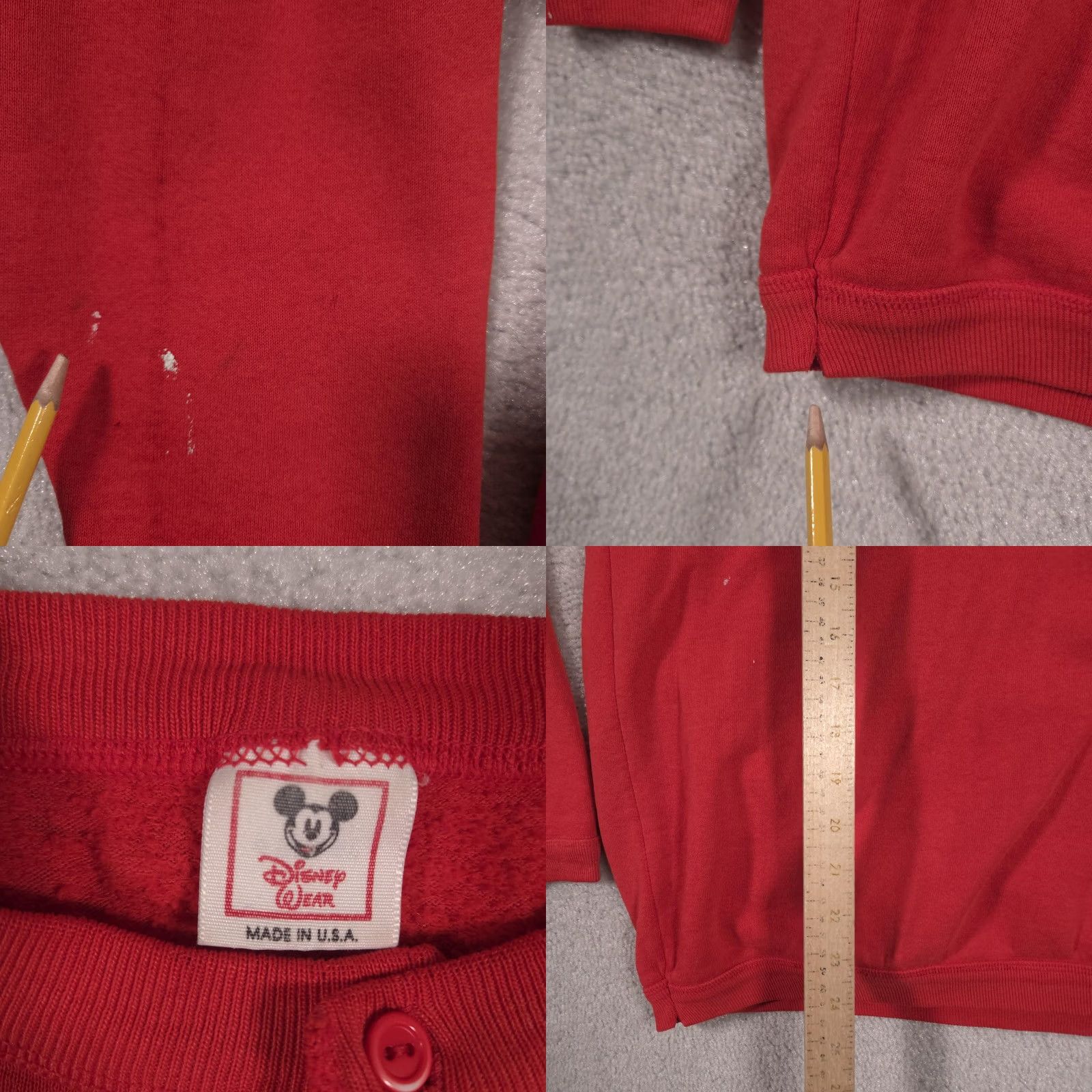 Disney VINTAGE Disney Wear Sweatshirt Mens L Red Mickey Mouse Henley 90s Size US L / EU 52-54 / 3 - 9 Thumbnail