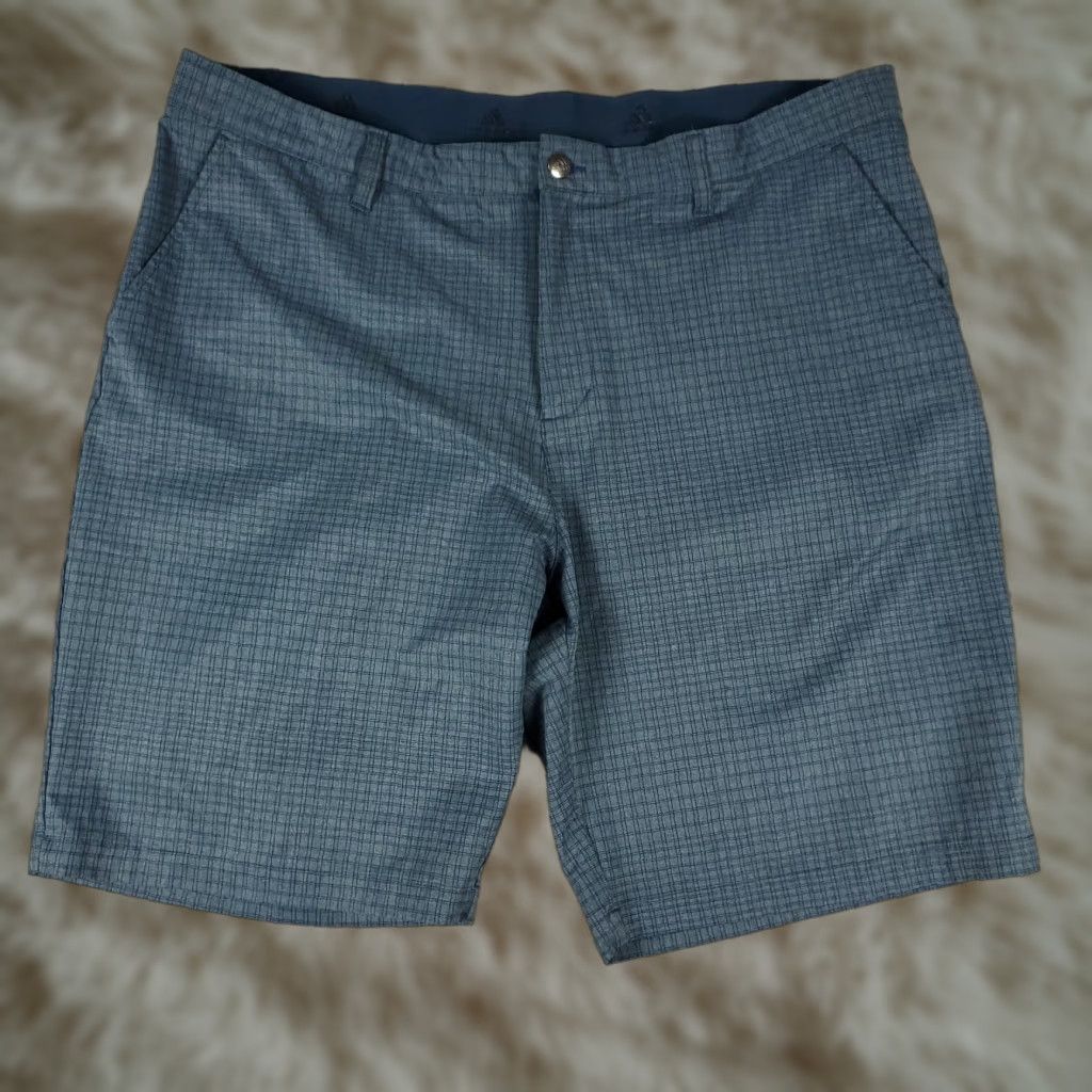 Adidas Adidas Shorts Mens 40 Blue Plaid Golf Casual Flat Front Chino Pocket Slash Pocket Regular Rise Mid 10-12in Zip Size US 40 / EU 56 - 1 Thumbnail