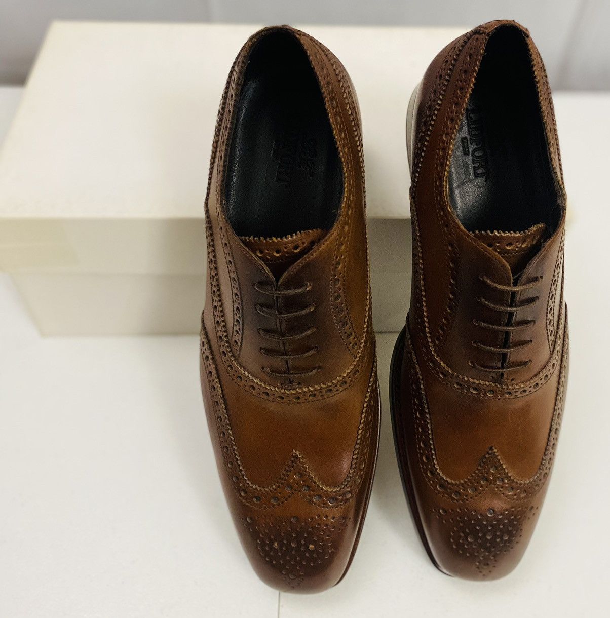 Lidfort Lidfort Brown Princes Leather Brogue Wingtip Oxford 9 US NEW Size US 9 / EU 42 - 16 Thumbnail