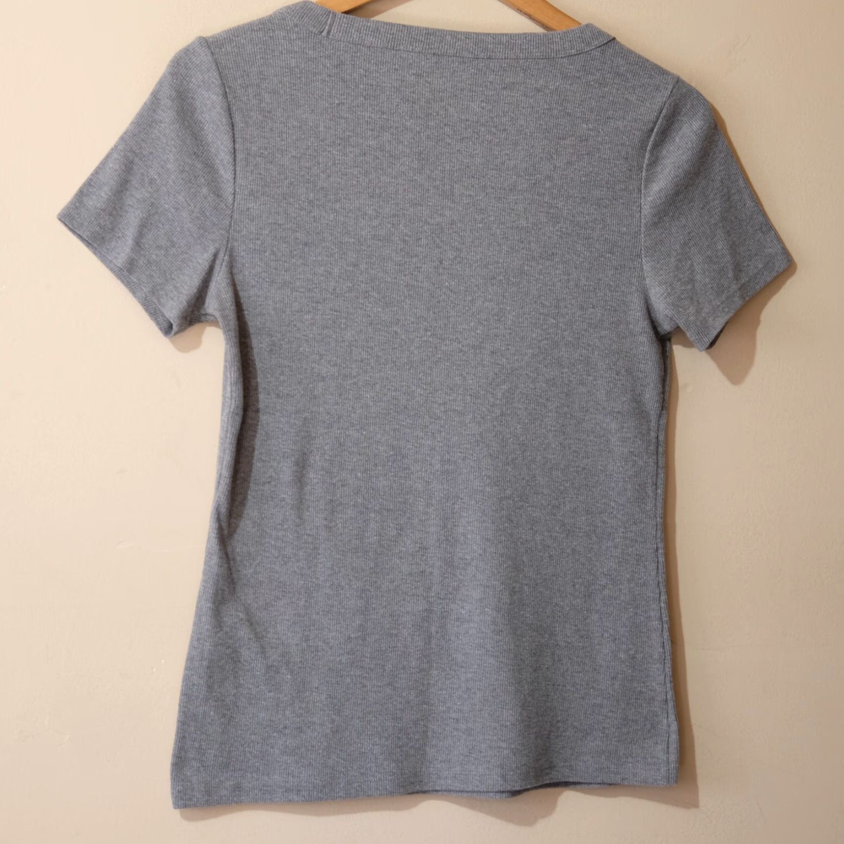 Old Navy Old Navy Ribbed Stretch Knit Scoop Neck Short Sleeve Tee Top Women's L Size L / US 10 / IT 46 - 5 Thumbnail