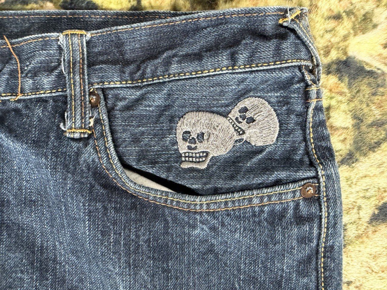 Evisu Evisu Skull Demin y2k button fly straight leg size 40 Size US 40 / EU 56 - 4 Thumbnail