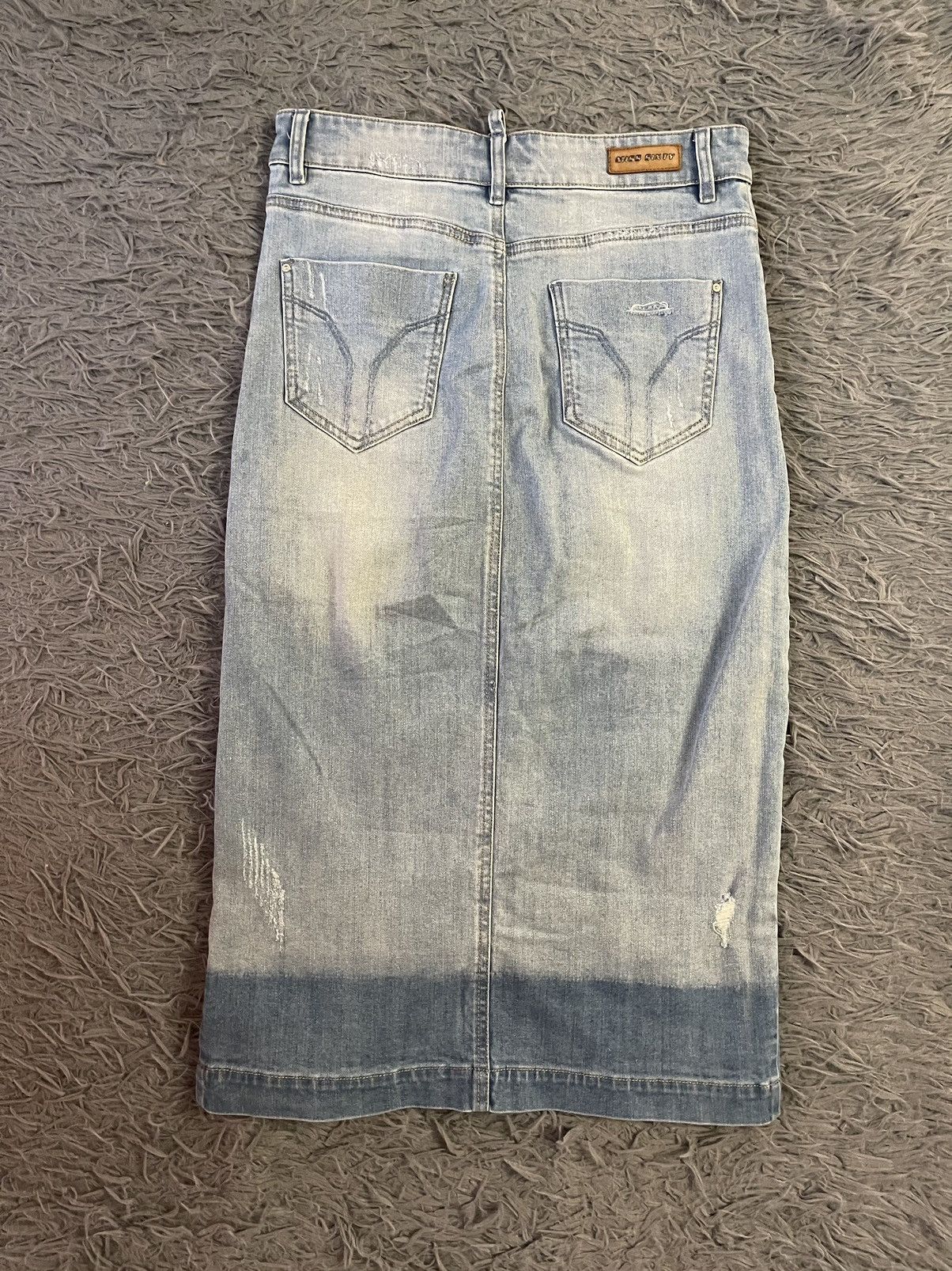 Miss Sixty Y2K vintage factory distressed denim skirt