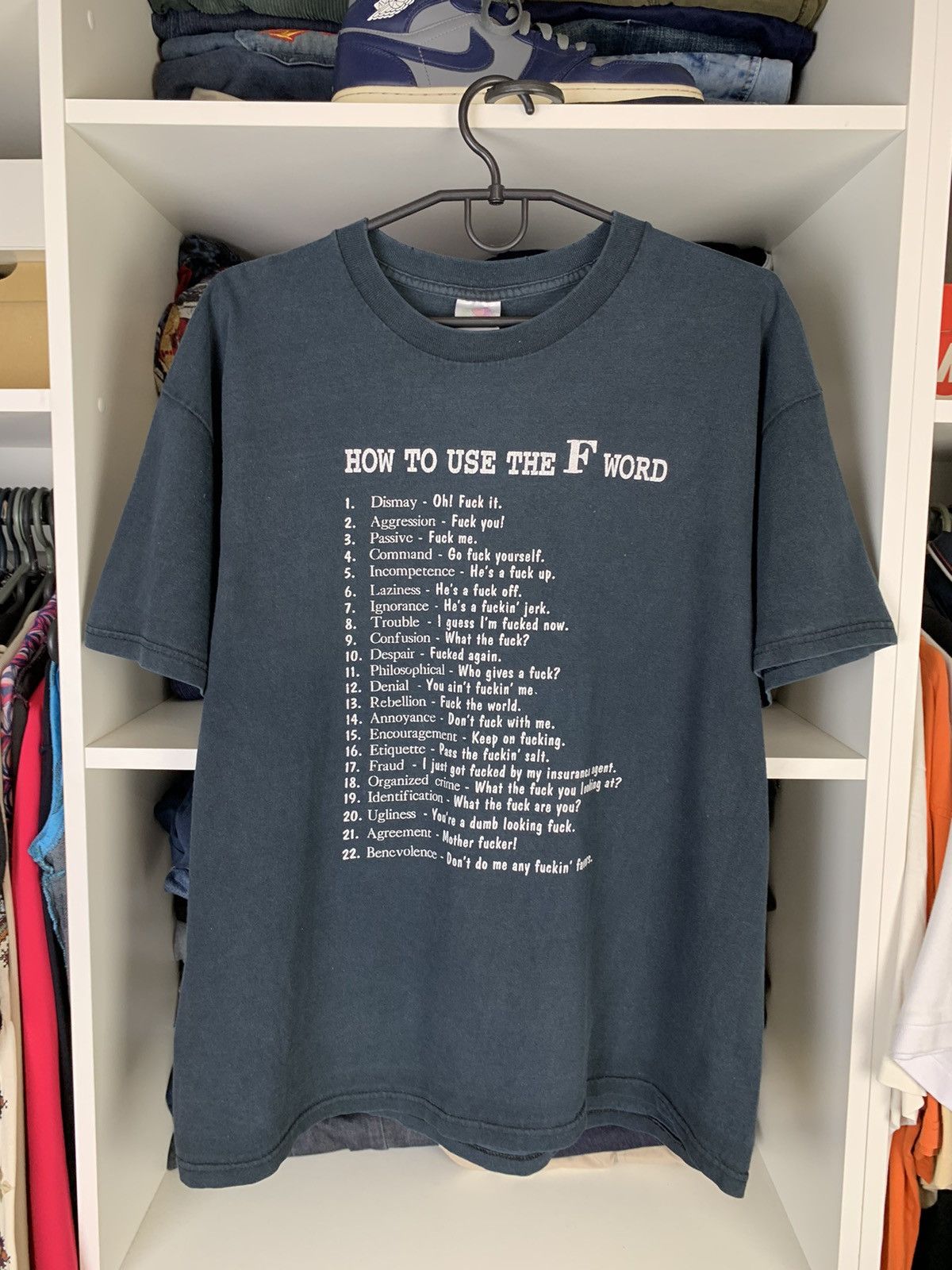 Vintage Vintage How To Use The F Word Humor Distressed T-shirt Size US XL / EU 56 / 4 - 1 Thumbnail