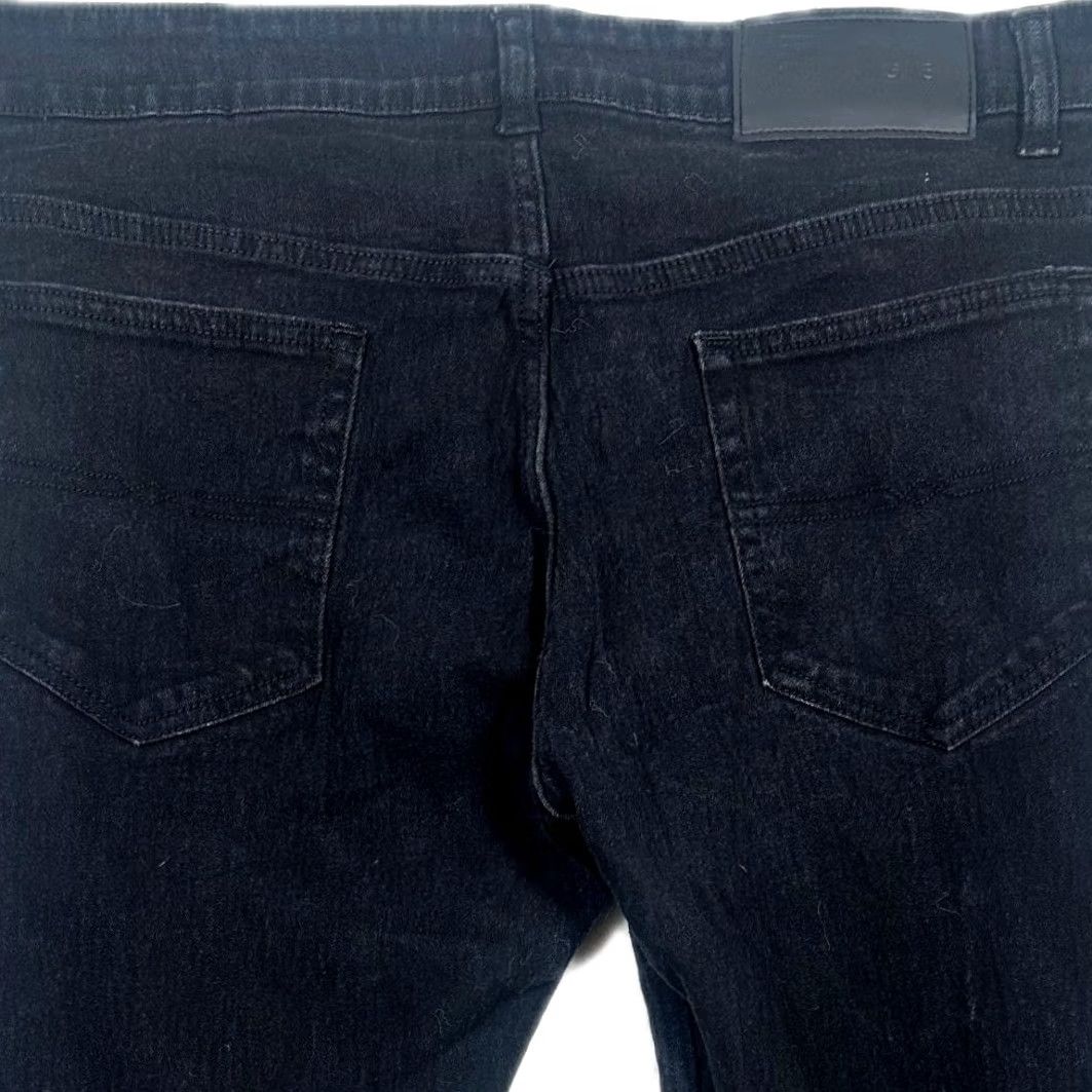 Denime IMAGE Mens Black Denim Jeans Straight Fit Size 34x30 Pants Size US 34 / EU 50 - 4 Thumbnail