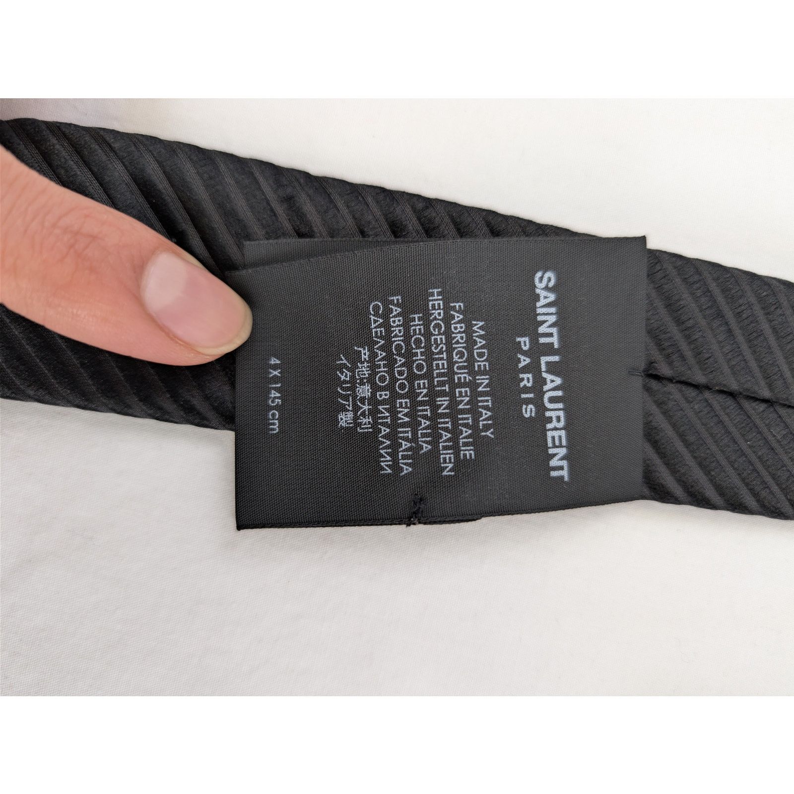 Saint Laurent Paris o1rshd1 Size: OS / Tie in Black Size ONE SIZE - 9 Thumbnail