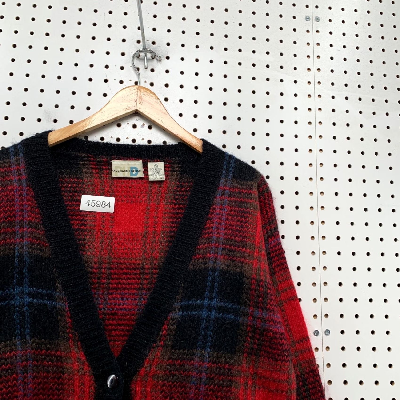 Vintage Vintage Paul Harris Design Mohair Cardigan Sweater Womens Small Red Black Size S / US 4 / IT 40 - 5 Thumbnail