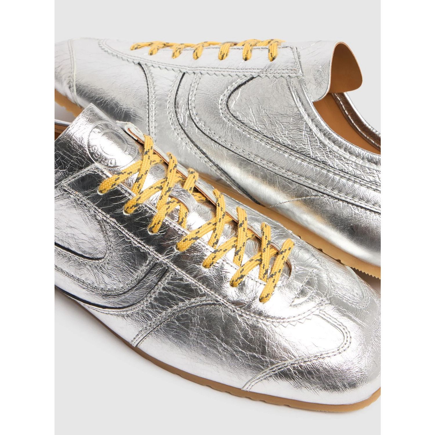 Dries Van Noten DRIES VAN NOTEN Silver Leather Sneakers New & Authentic (Men Size US 7 / EU 40 - 3 Thumbnail