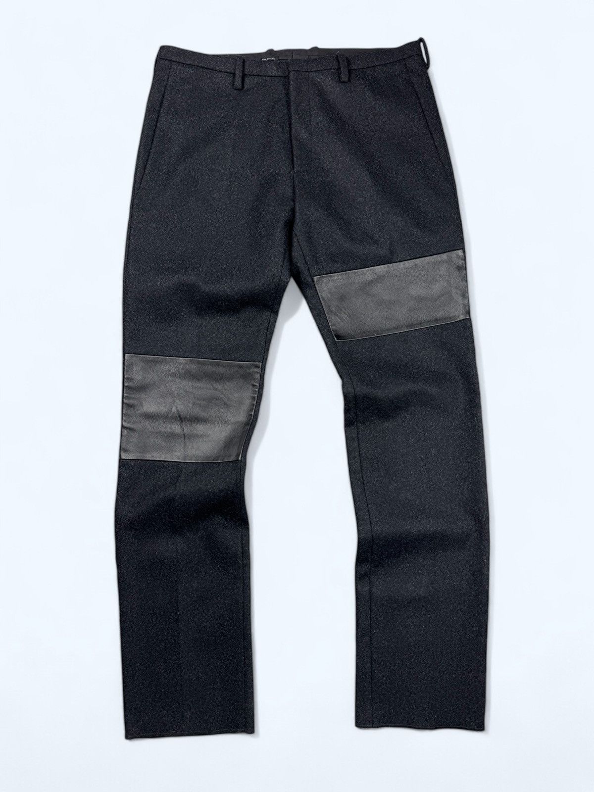 Neil Barrett Neil Barret wool leather patch pants size 48 made in Italy Size US 32 / EU 48 - 2 Thumbnail