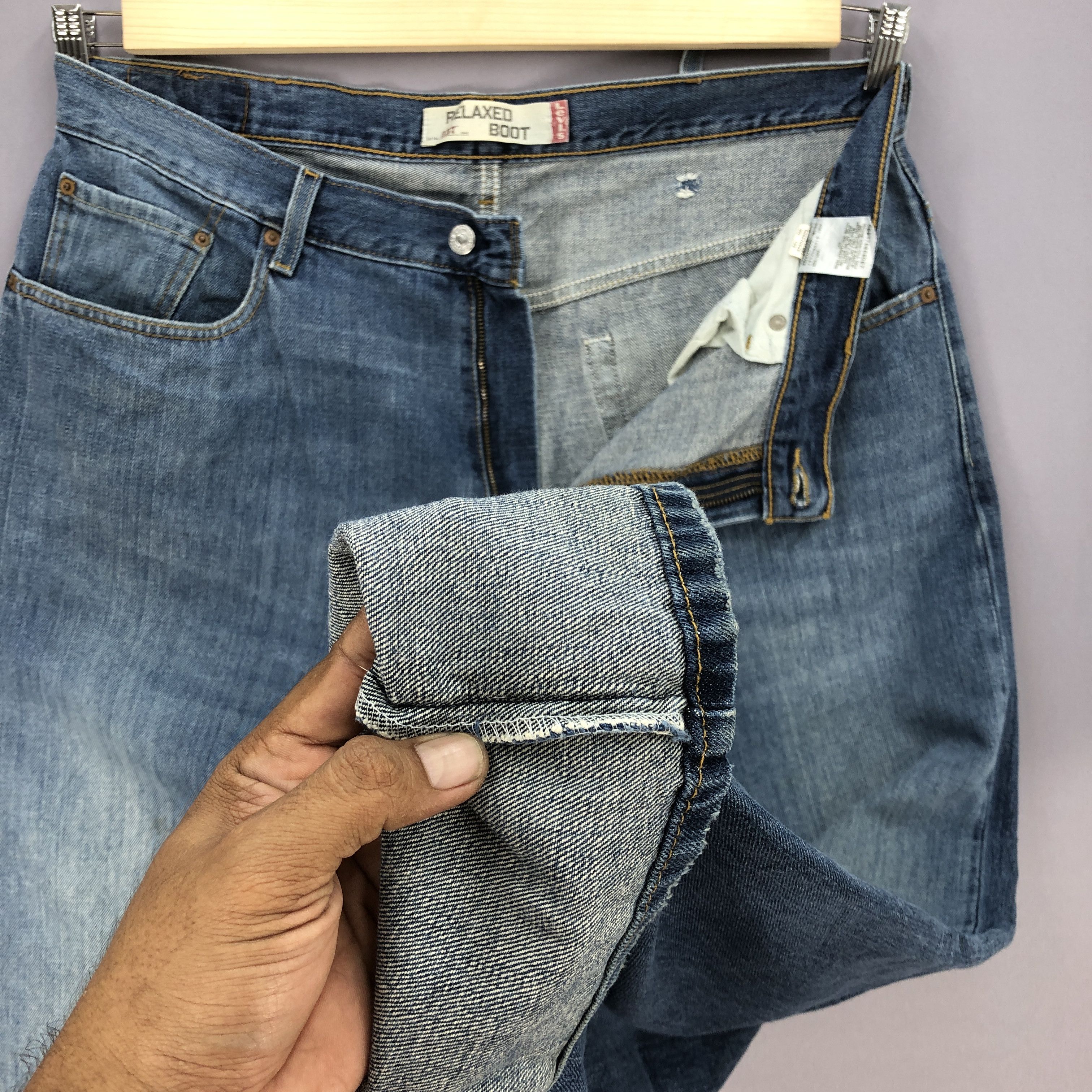 If Six Was Nine Vintage Levis 557 Flare Jeans Levi's Bell Bottom Denim Size US 38 / EU 54 - 11 Thumbnail