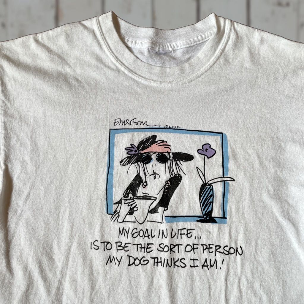 Vintage VINTAGE Emerson Quillin Comic 2002 Y2K Mens M White Graphic Print T-Shirt Size US M / EU 48-50 / 2 - 1 Thumbnail