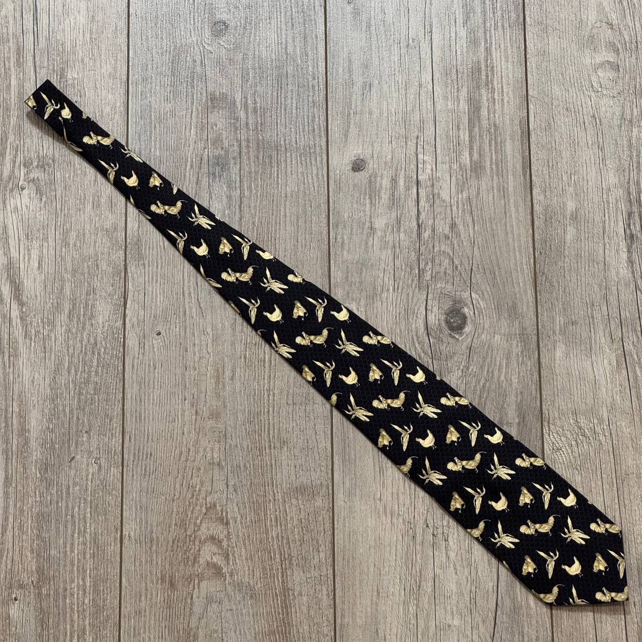 Vintage × Yves Saint Laurent Vintage Yves Saint Laurent YSL Rooster Pattern Silk Tie Size ONE SIZE - 4 Thumbnail