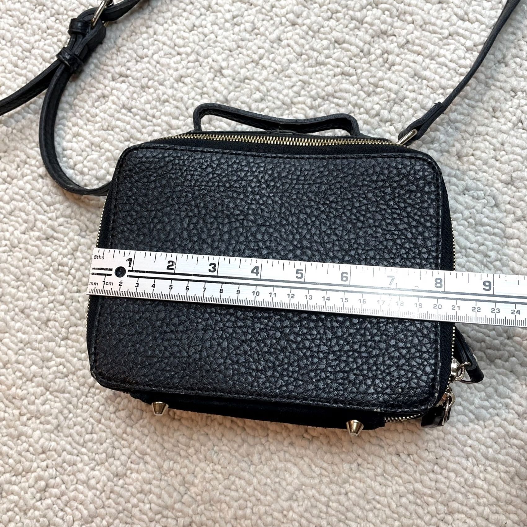 Vintage Street Level Clutch Bag Black PU Leather Shoulder Strap Zip Small Handbag Womens Purse Size ONE SIZE - 4 Thumbnail