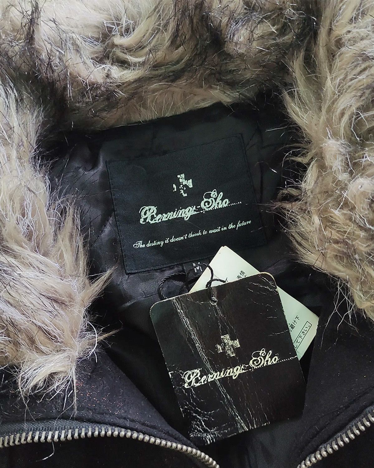 Le Grande Bleu (L.G.B.) Bernings Sho Faux Fur Biker Jacket — 2000s Bondage Size US L / EU 52-54 / 3 - 7 Thumbnail