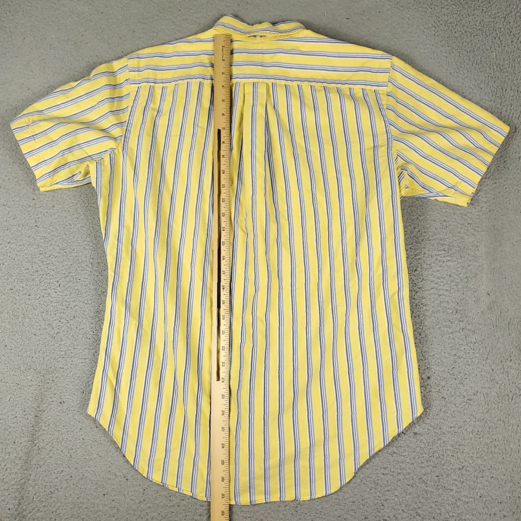 Ralph Lauren Ralph Lauren Button-Up Shirt Mens Medium Yellow Blue Striped Collared Short Sleeve Size US M / EU 48-50 / 2 - 3 Thumbnail
