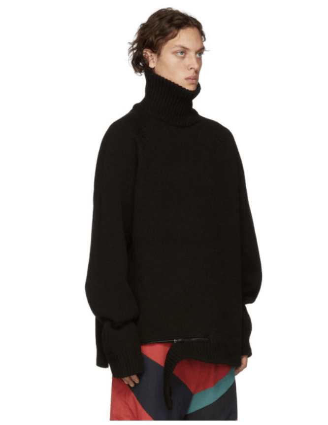 D by D Black Zip Hem Turtleneck Size US M / EU 48-50 / 2 - 7 Thumbnail