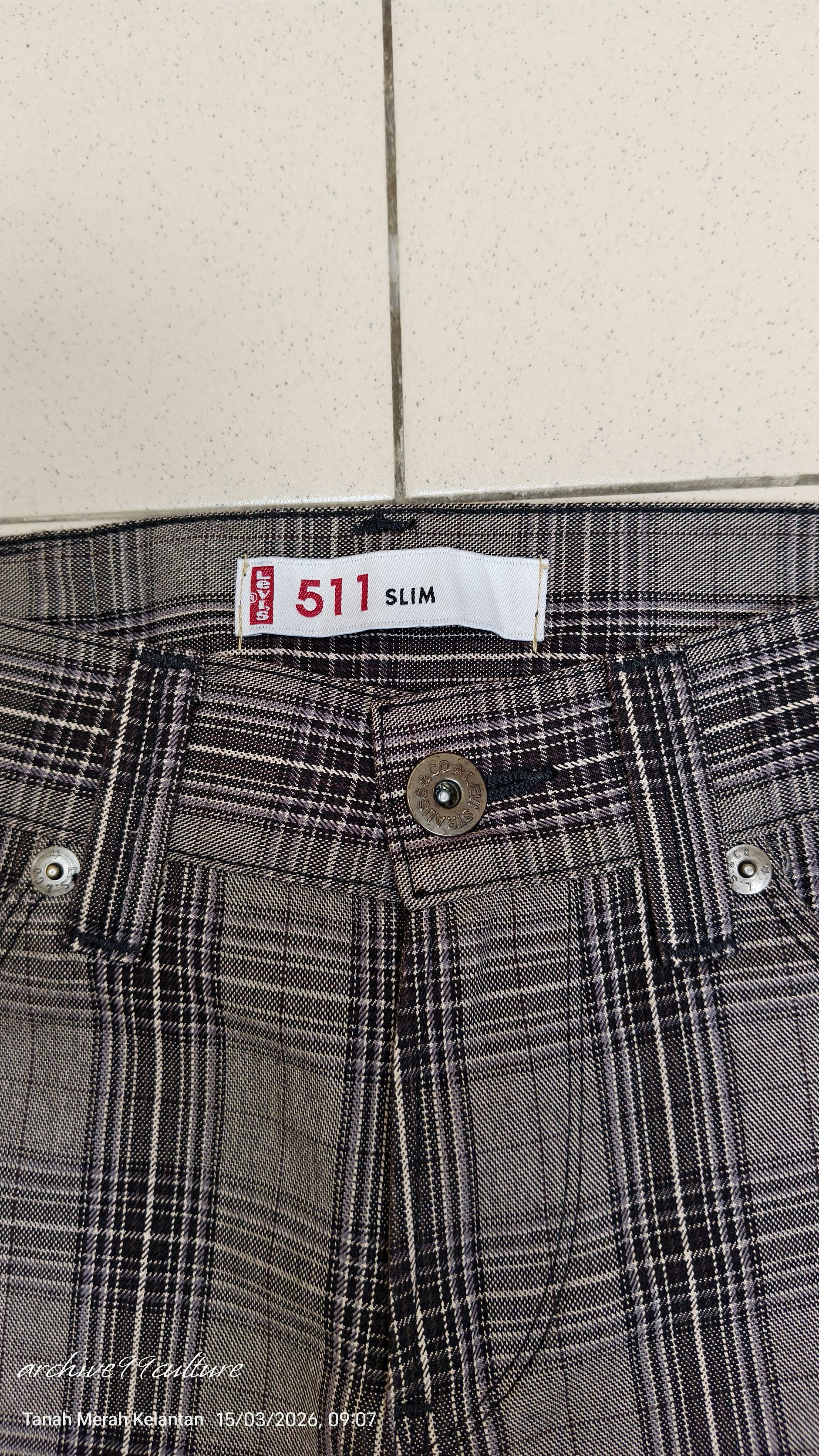 Levi's Levi’s Japan 511 Slim Plaid Tartan Checkered Trousers Size US 30 / EU 46 - 10 Thumbnail
