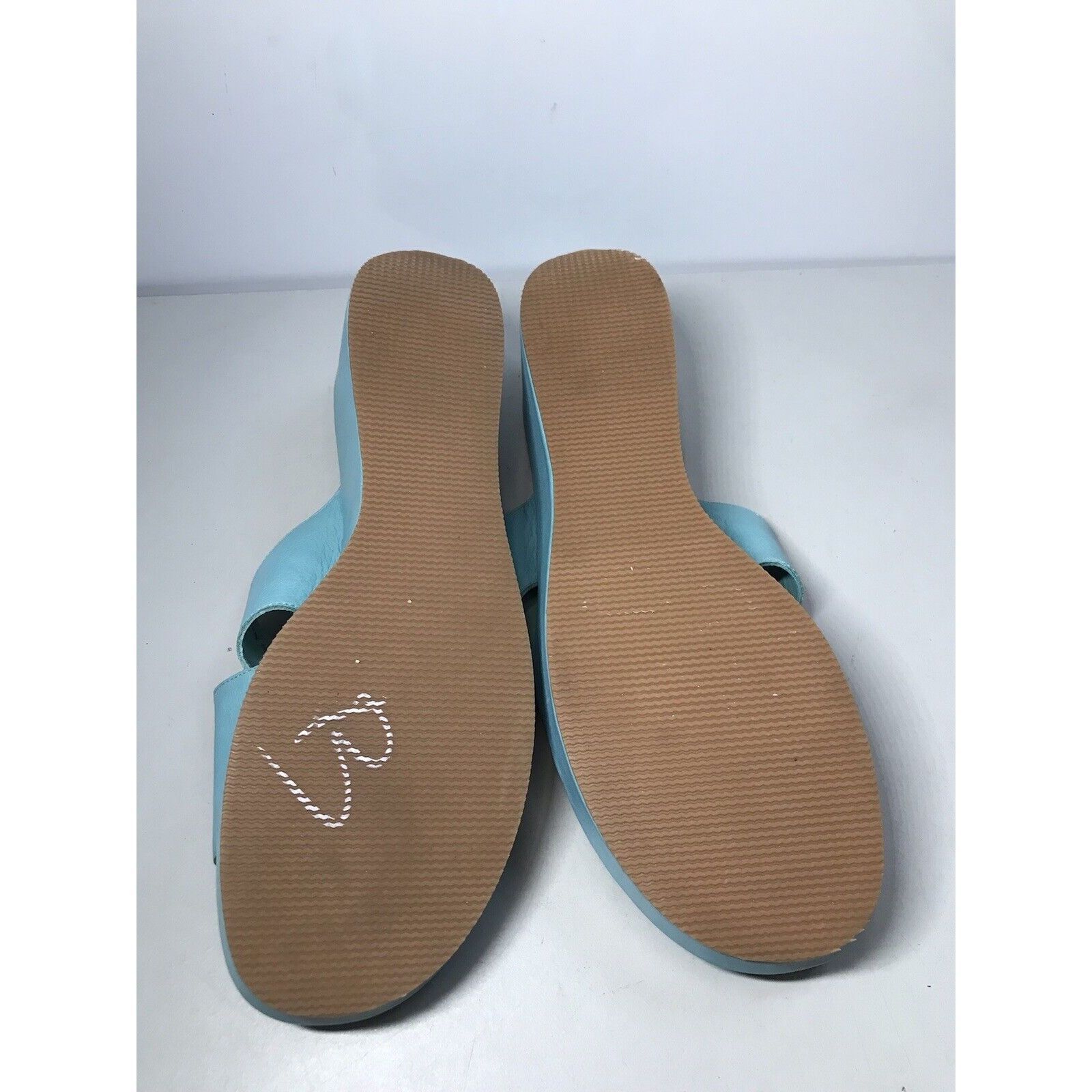 Houdini Sudini Blue Leather Toe Slip On Slides Wedge Sandals Women’s Size US 11 / IT 41 - 11 Thumbnail