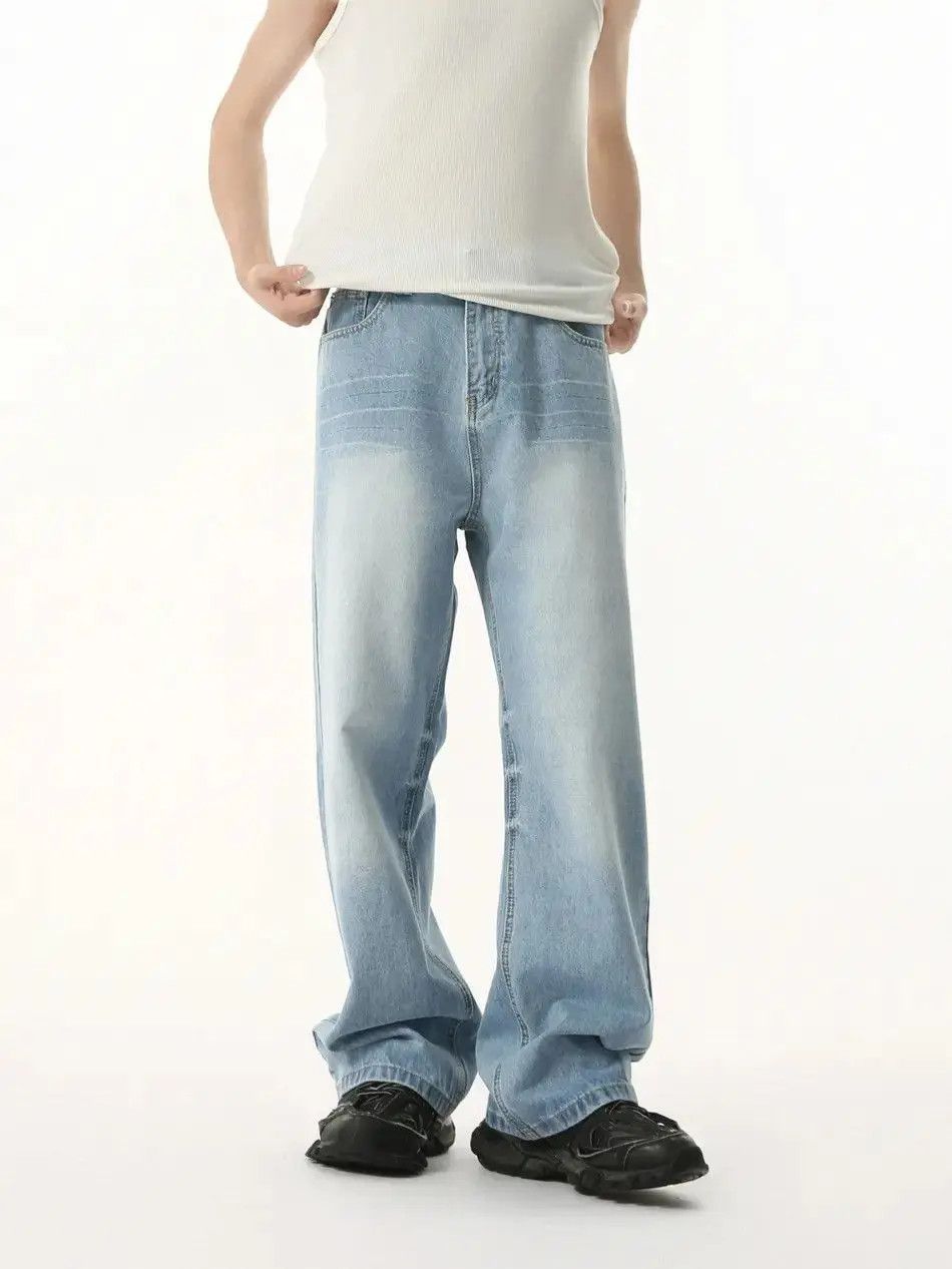 Japanese Brand Retro loose high street straight leg jeans Size US 32 / EU 48 - 3 Thumbnail