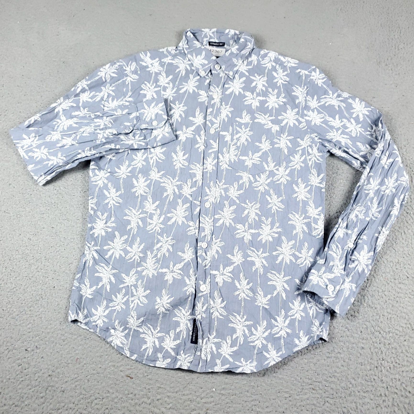 American Eagle Outfitters American Eagle Outfitters Shirt Mens Small Blue Button-Up Long Sleeve Casual Size US S / EU 44-46 / 1 - 2 Thumbnail